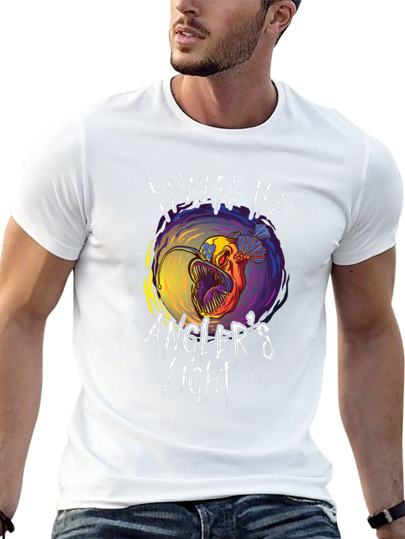 Beware Anglers Light T-Shirt - Unique Fish Graphic