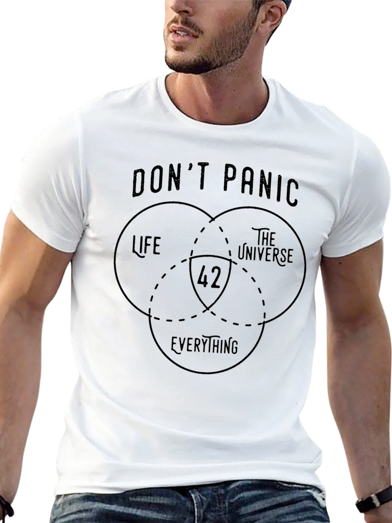Dont Panic 42 T-Shirt - Life Universe Everything Tee