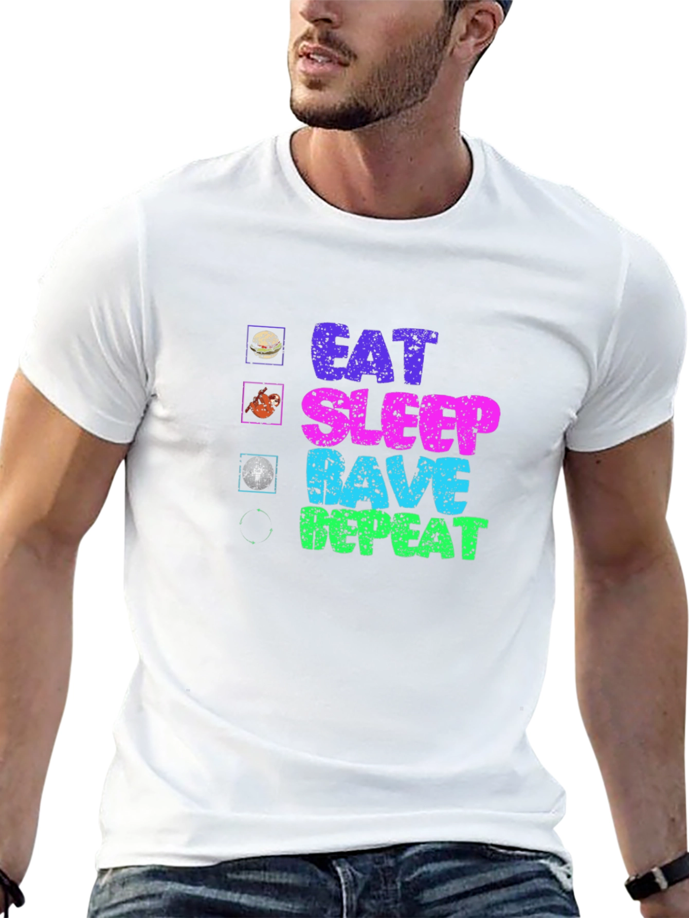 Eat Sleep Rave Repeat Graphic Tee