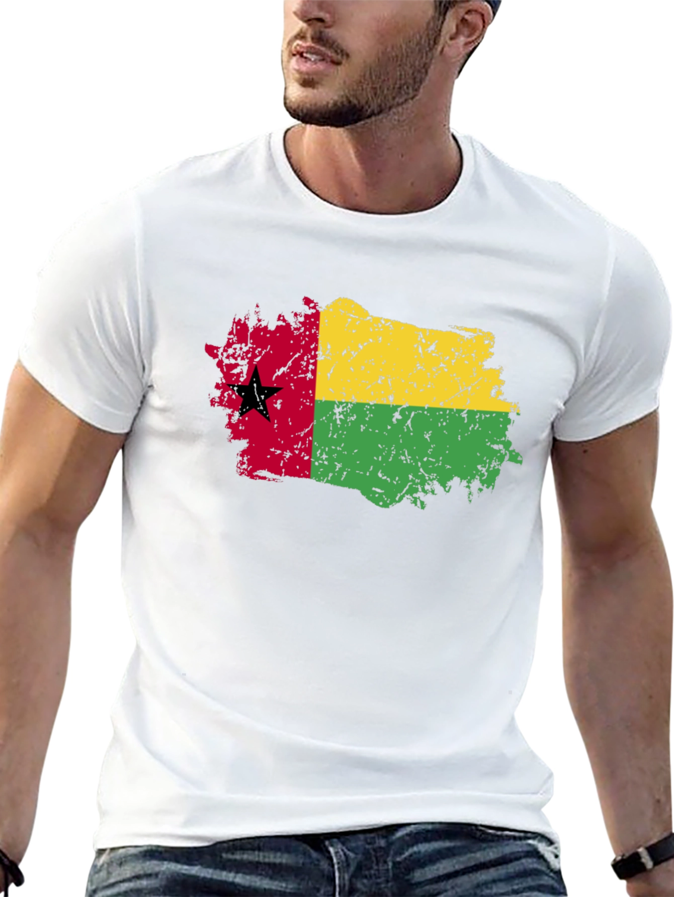 Guinea-Bissau Flag T-Shirt - Grunge Style