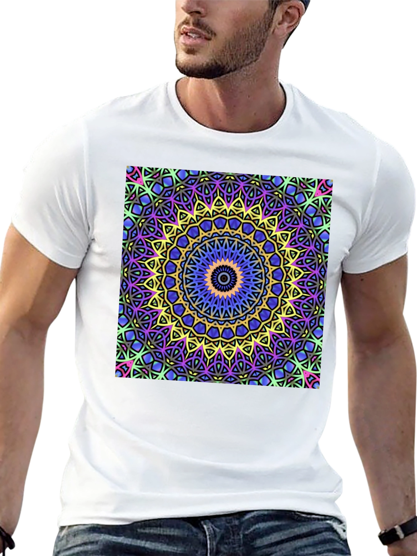Kaleidoscope Mandala Graphic Tee - Black Unisex T-Shirt