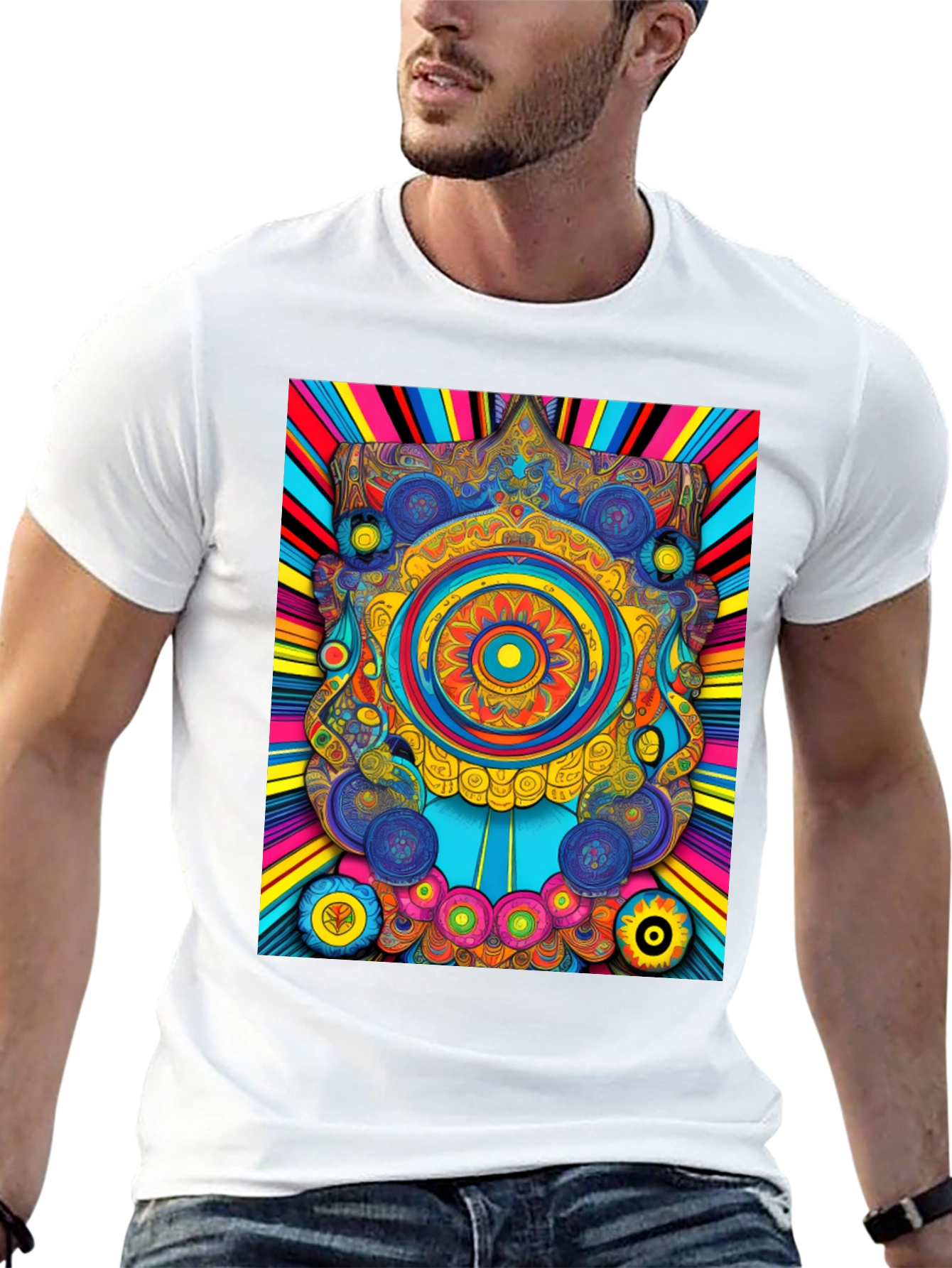 Psychedelic Mandala Graphic Tee - Vibrant Art T-Shirt