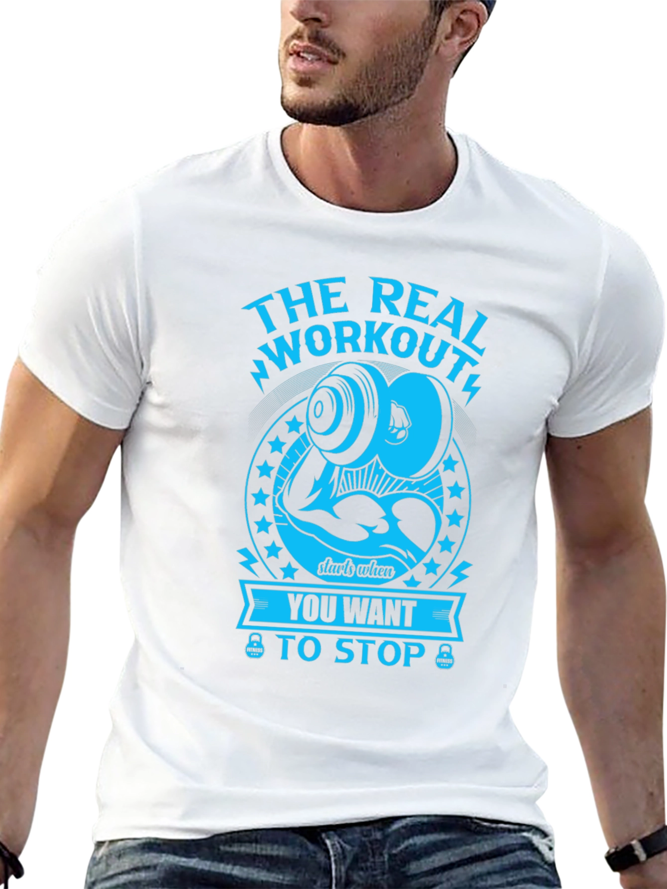 Workout Motivation Graphic Tee - Black
