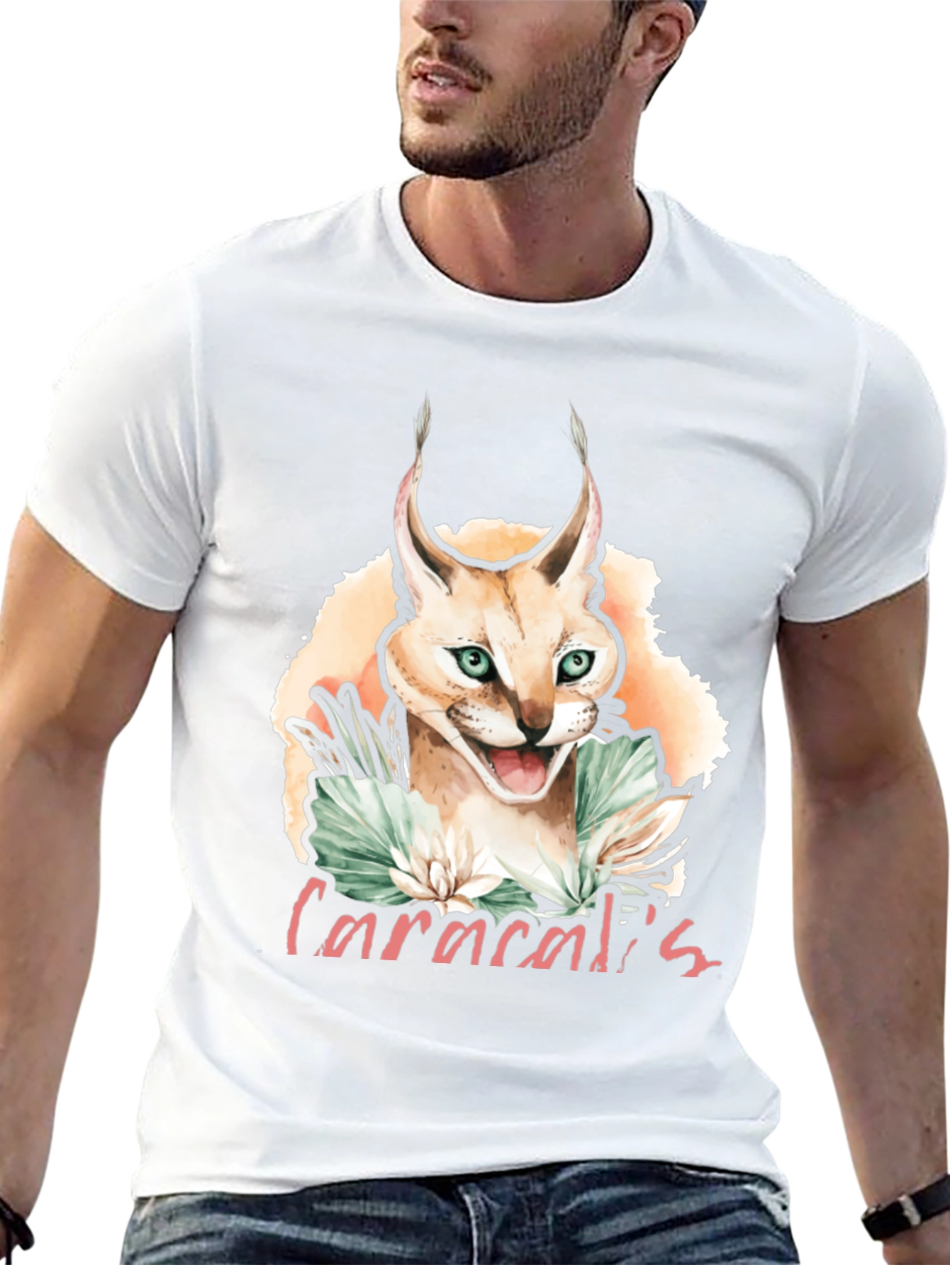 Caracal Cat Graphic T-Shirt