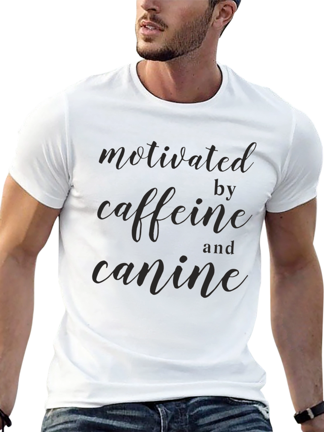Motivated by Caffeine and Canine T-Shirt