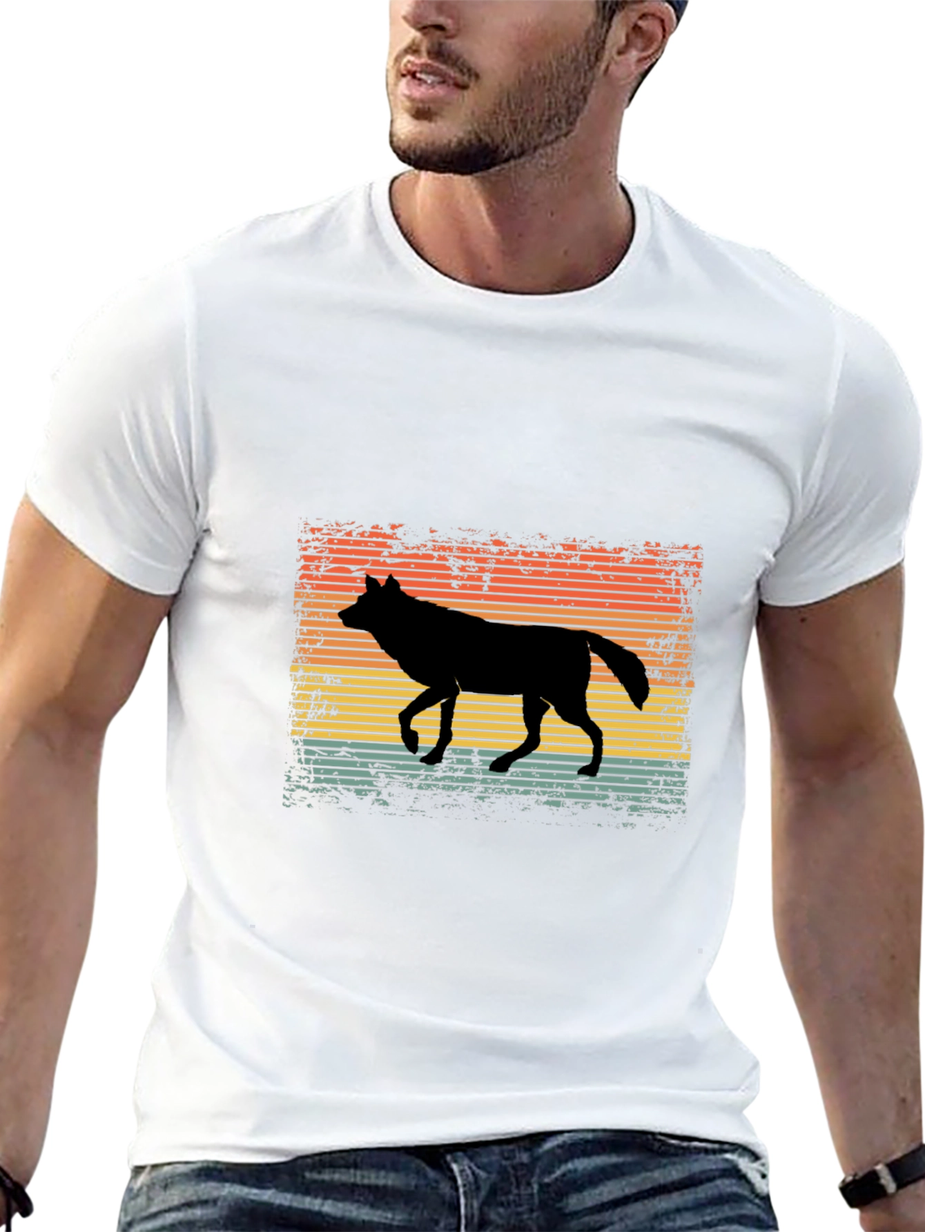 Retro Wolf Silhouette T-Shirt