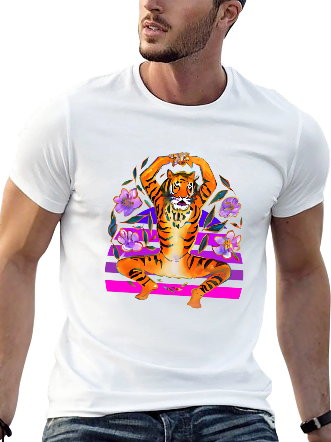 Tiger Pose Black T-Shirt