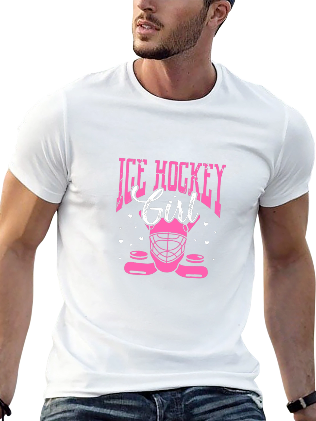 Ice Hockey Girl Black T-Shirt
