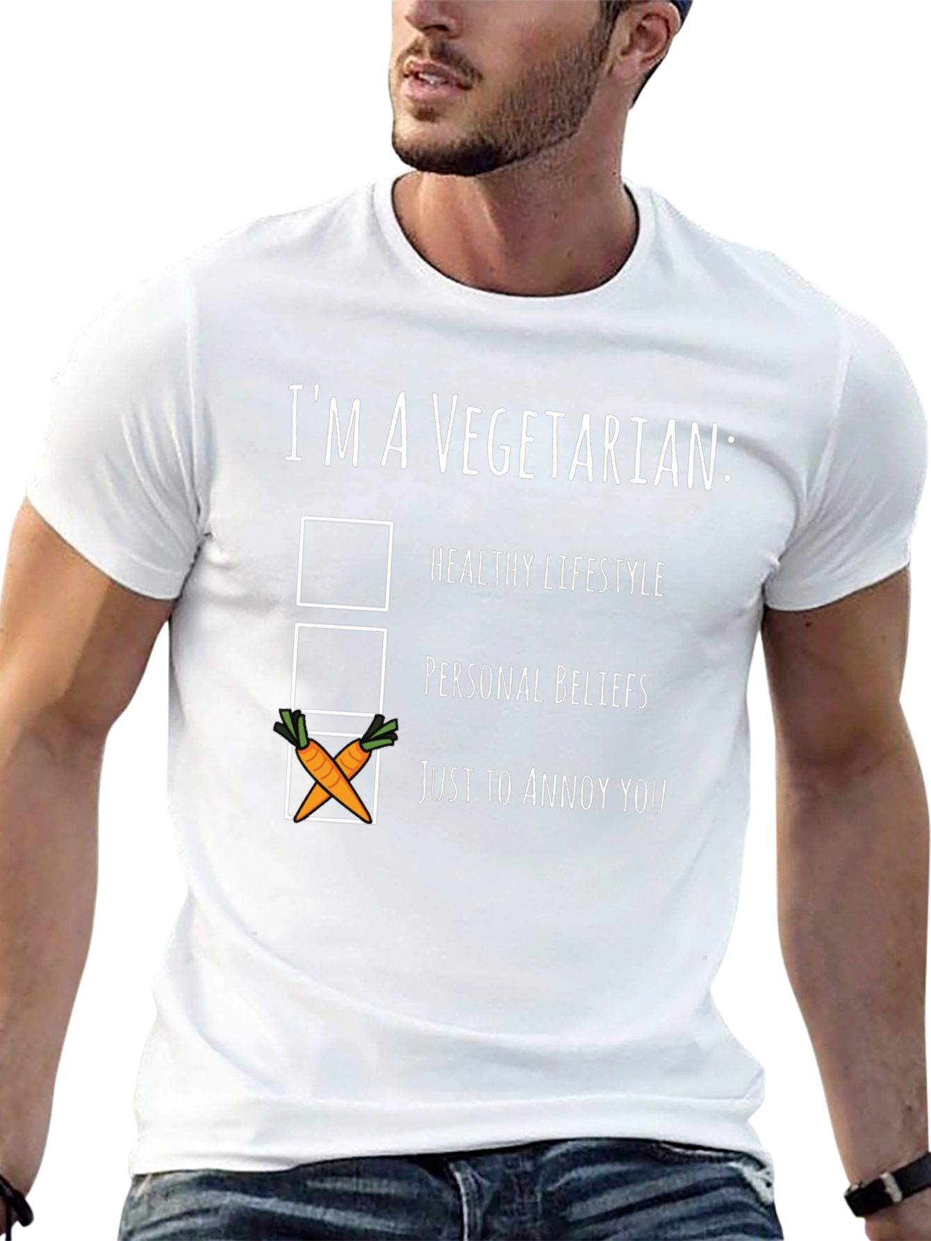 Funny Vegetarian T-Shirt - Annoy You Carrot Checkbox