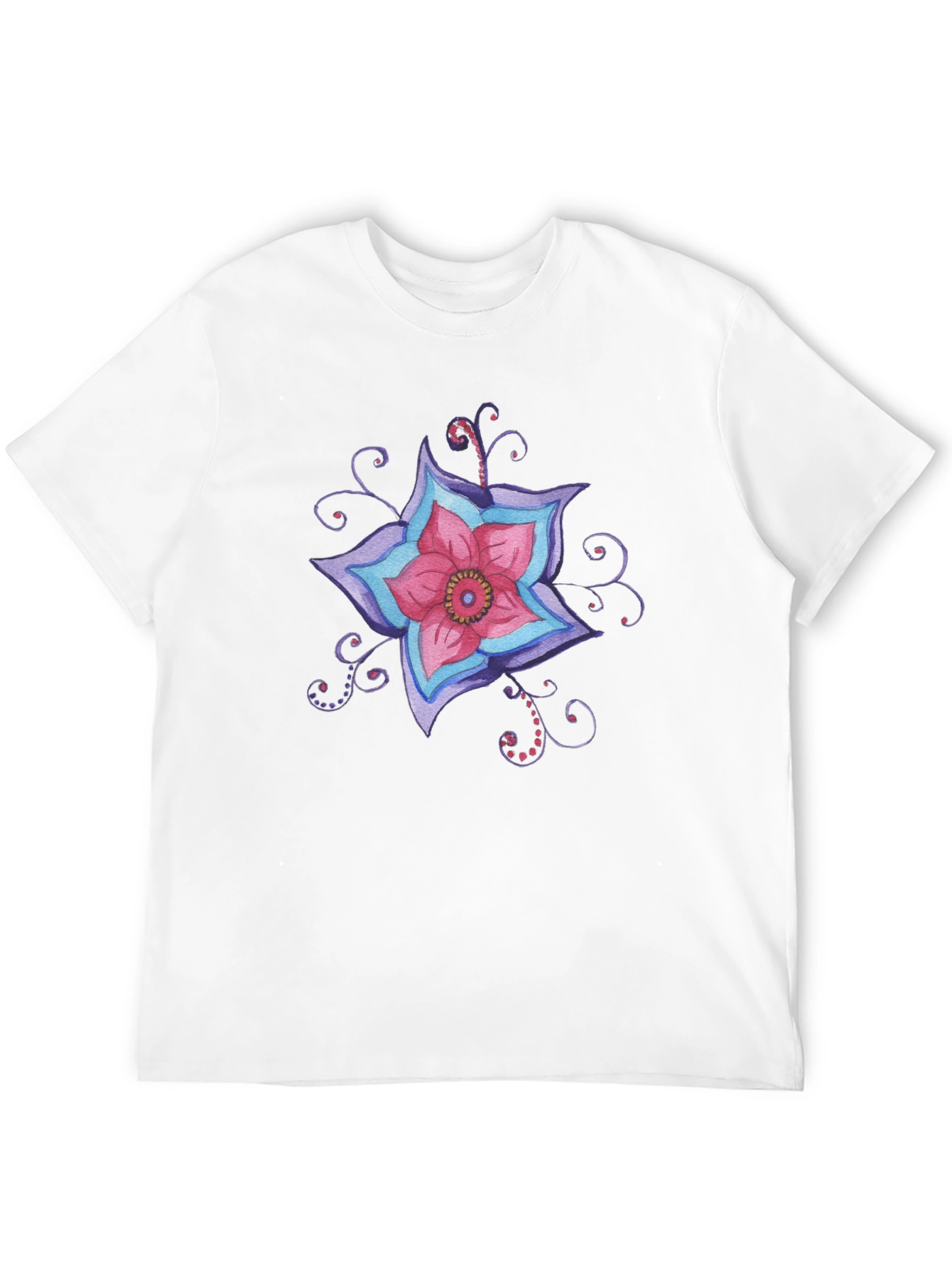 Floral Graphic Print Black T-Shirt