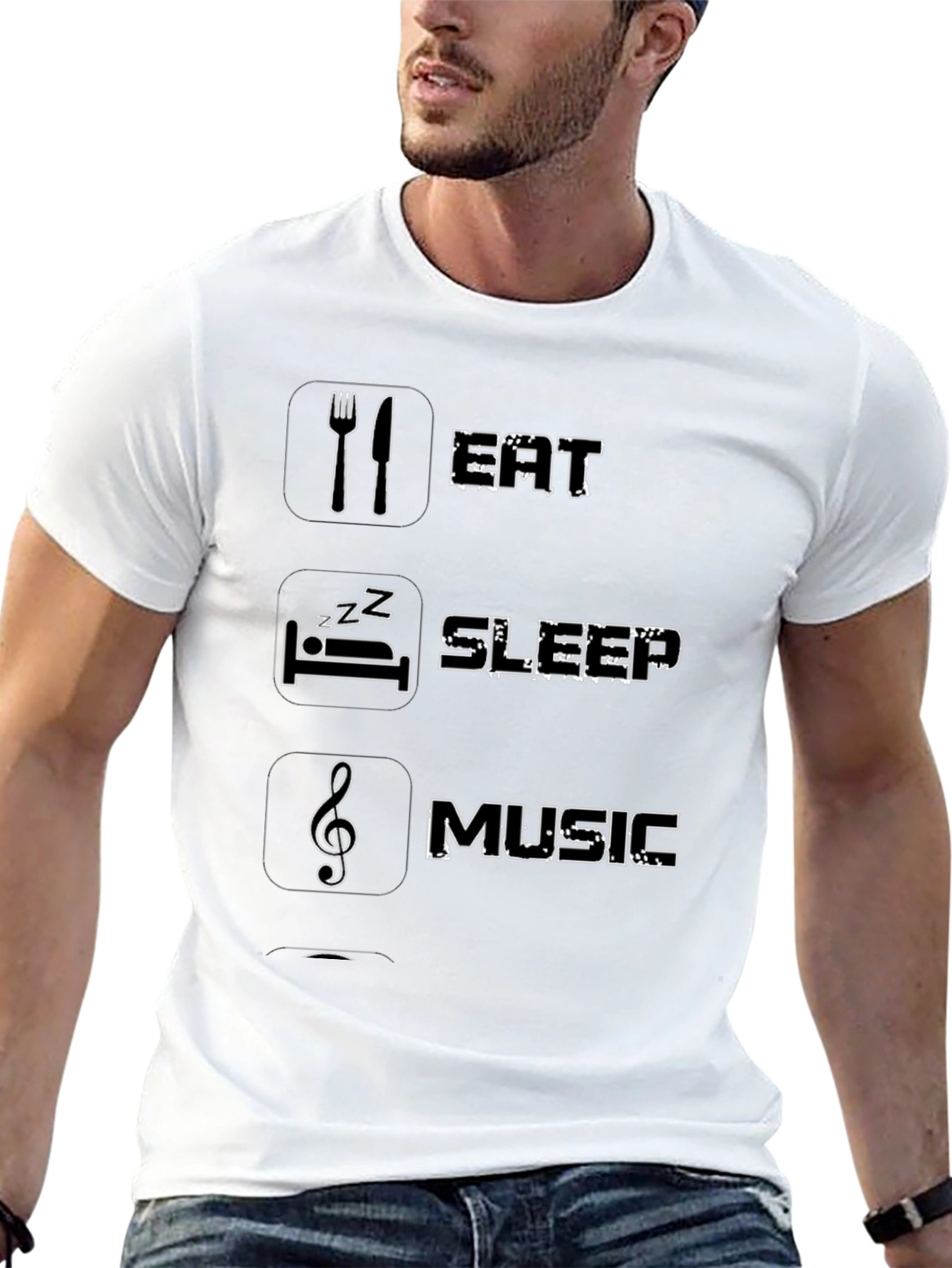 Eat Sleep Music T-Shirt - Black Graphic Tee