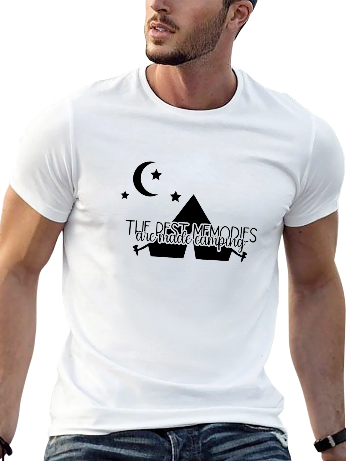 Camping Memories Graphic Tee - Black Cotton Shirt