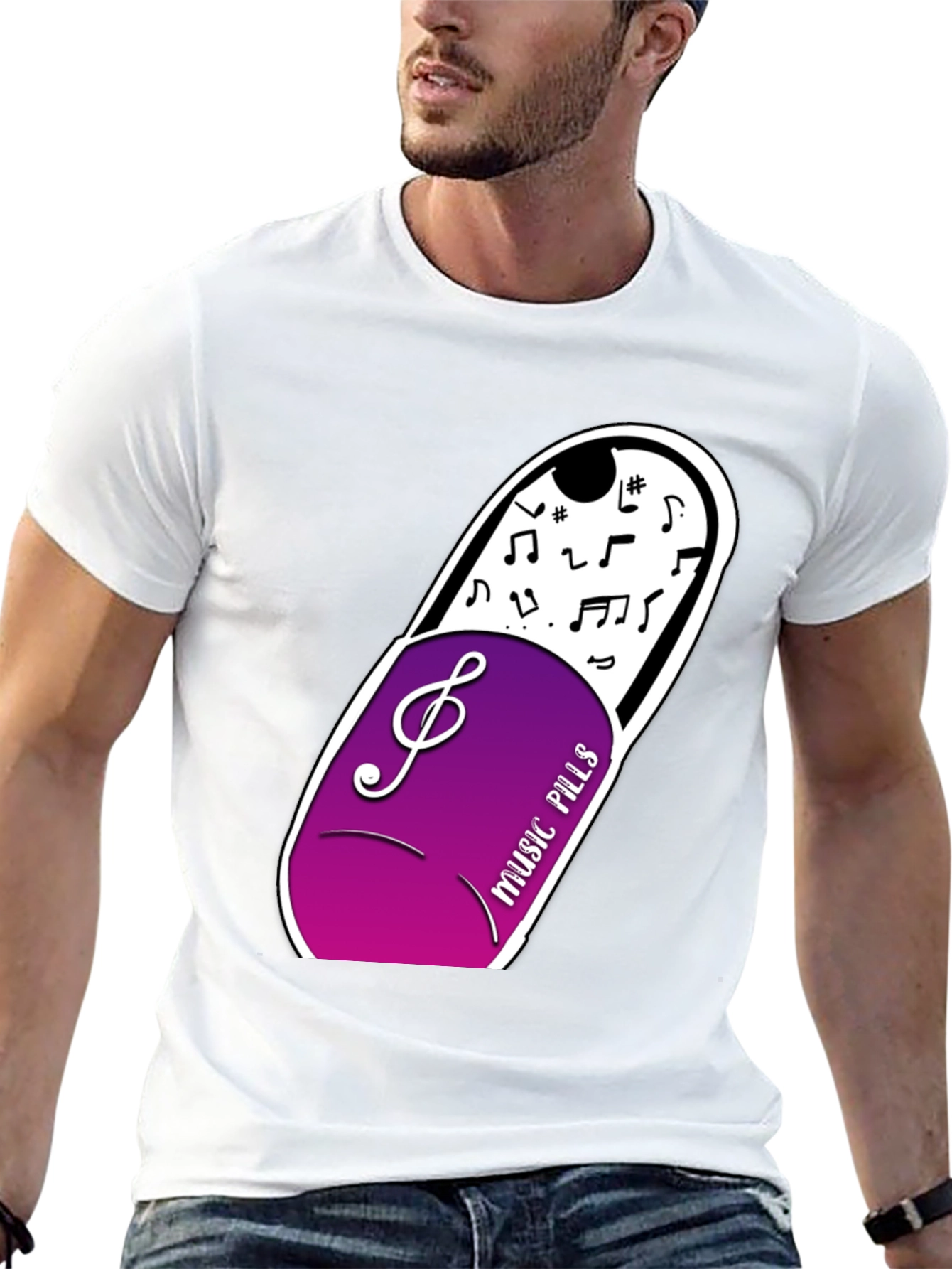 Music Pills Graphic T-Shirt - Black Cotton Tee
