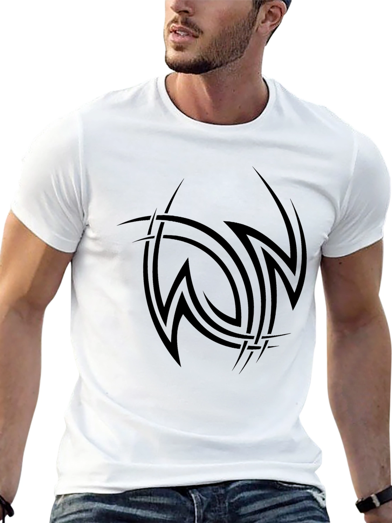 Mens Black Tribal Tattoo Graphic Tee