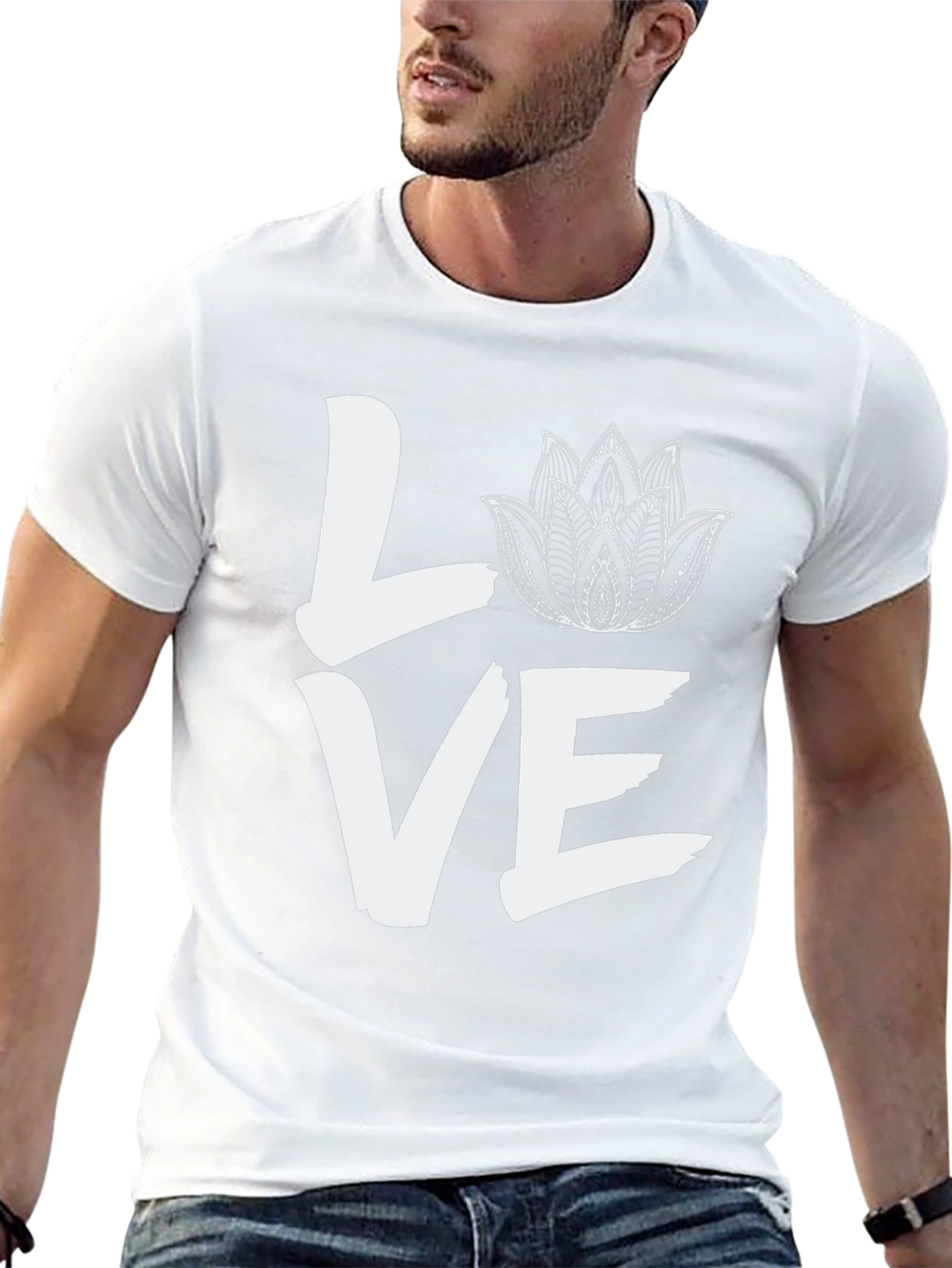LOVE Lotus Flower Graphic Tee - Black