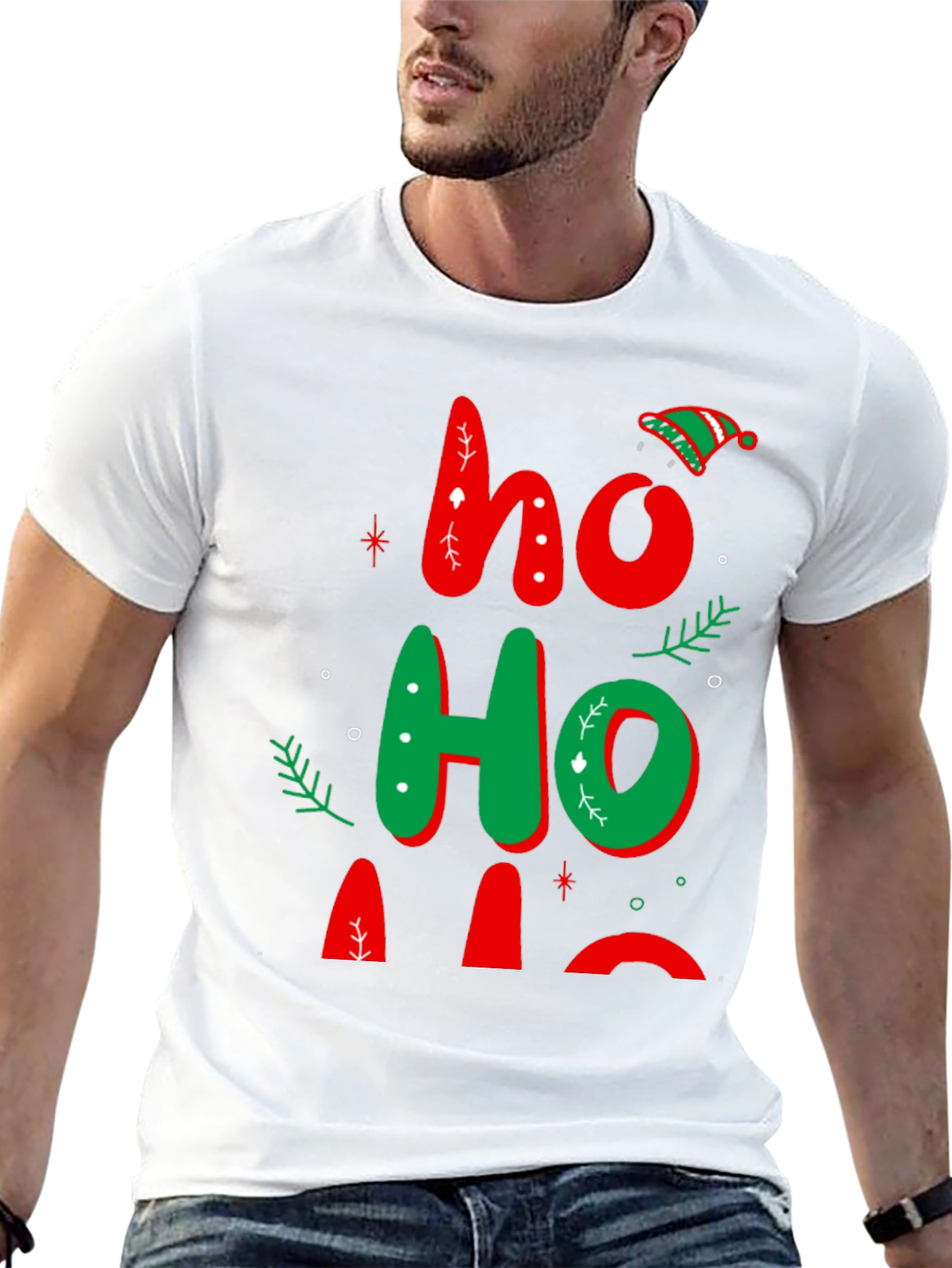 Festive Ho Ho Ho Christmas Graphic Tee