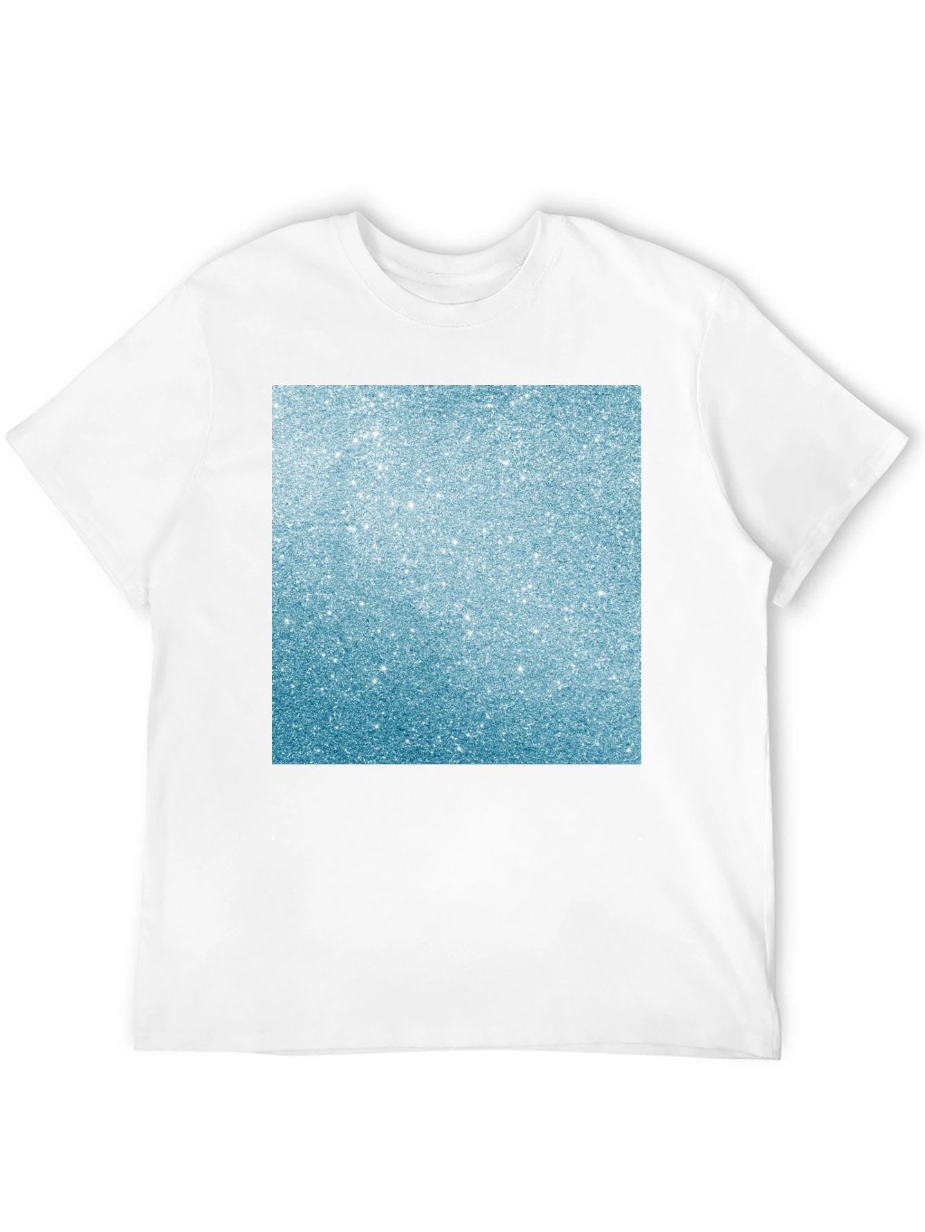 Mens Black T-Shirt with Glitter Square Design