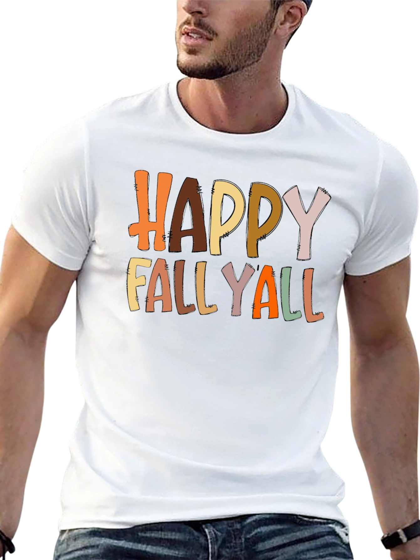 Happy Fallyall Graphic Tee - Fall Season Shirt