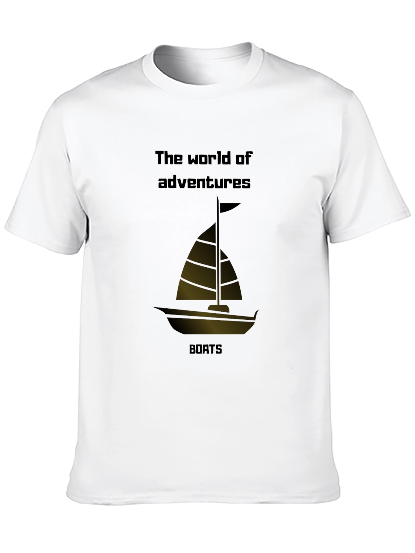 Adventure Awaits: The World of Boats Black T-Shirt