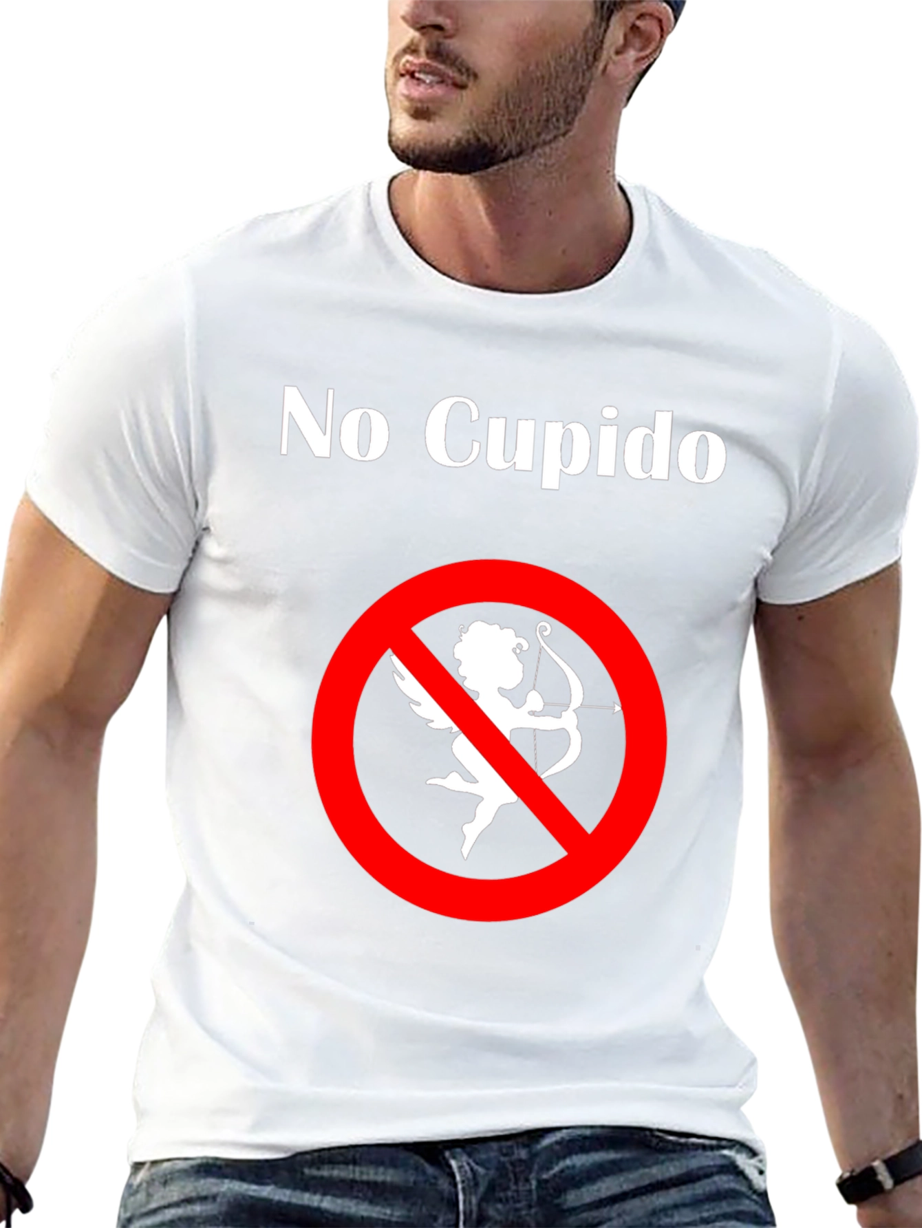 No Cupido T-Shirt - Anti-Valentines Day Humor Tee