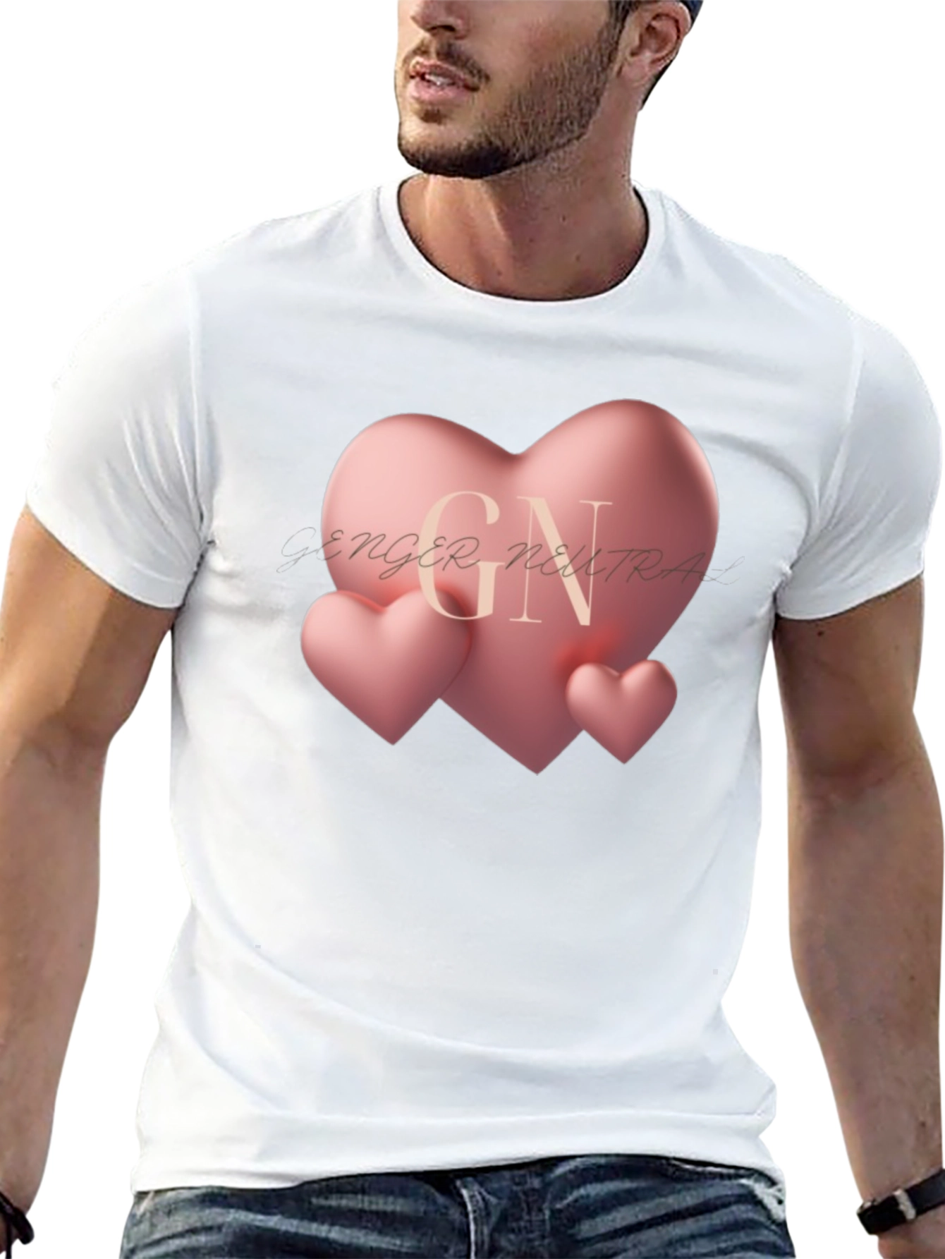 Heart Graphic Black T-Shirt - Gender Neutral