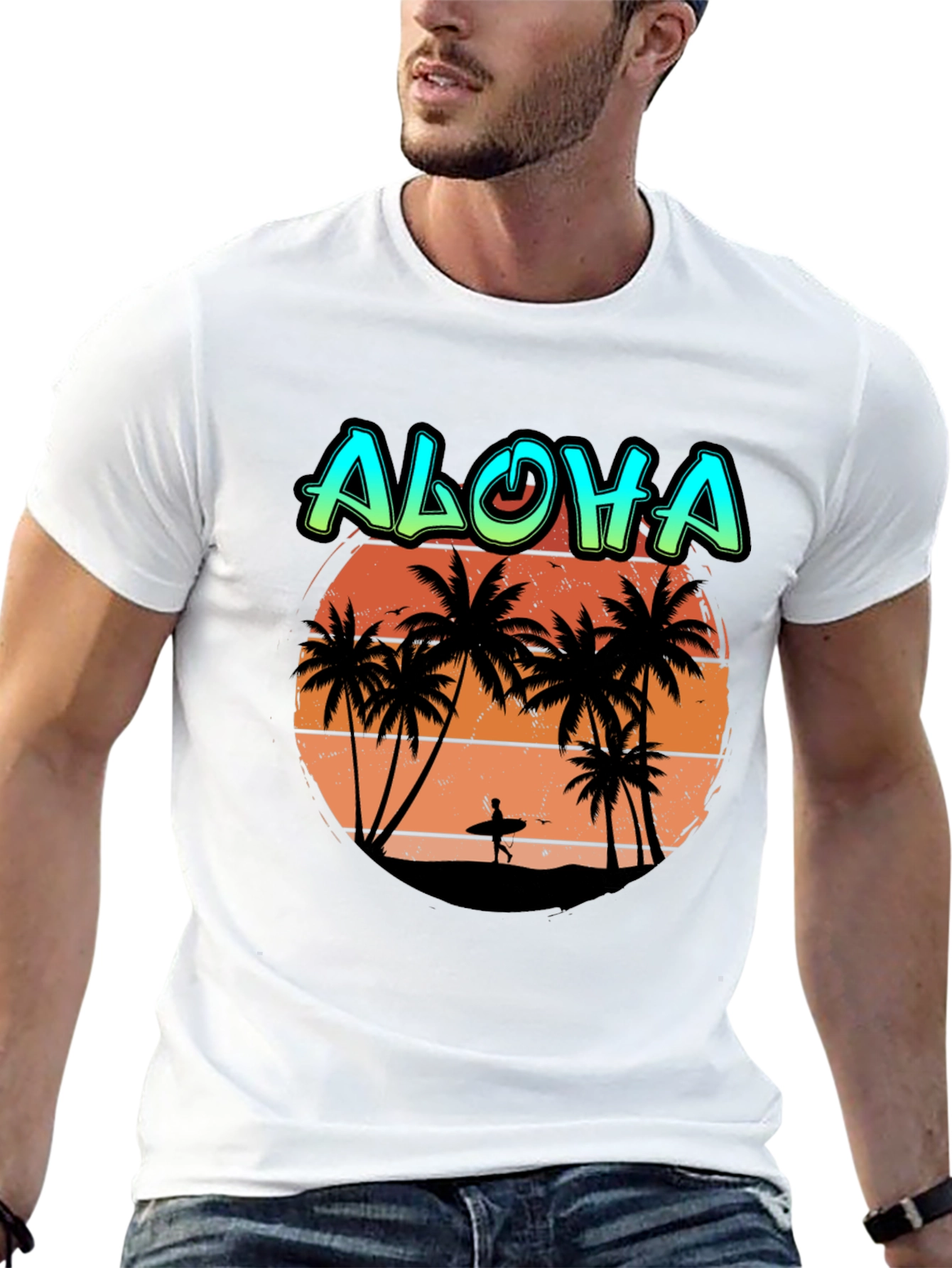 Aloha Beach Sunset T-Shirt - Tropical Island Vibes