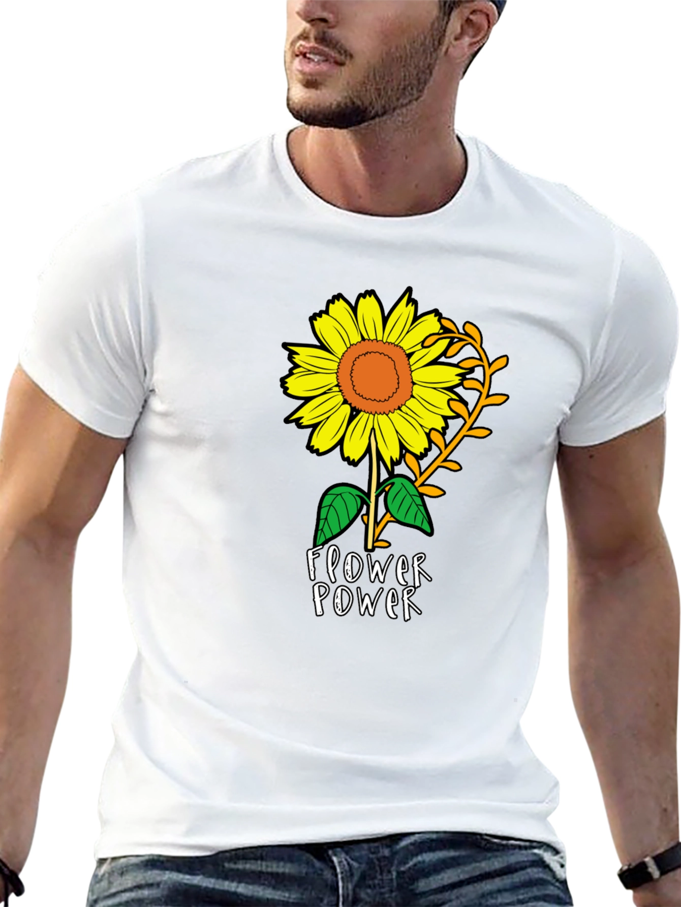 Sunflower Power Black T-Shirt