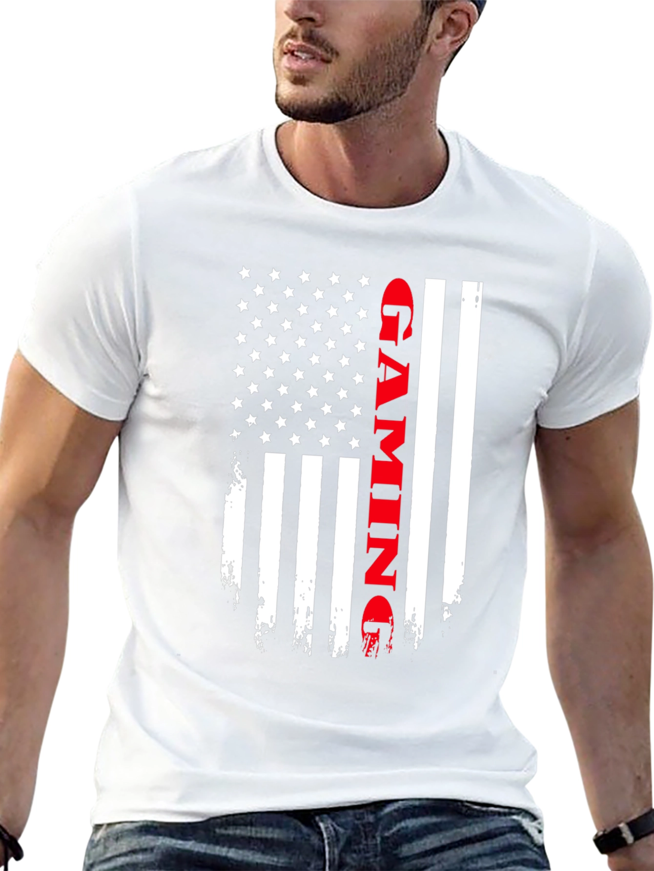 Gaming American Flag T-Shirt Patriotic Gamer Tee