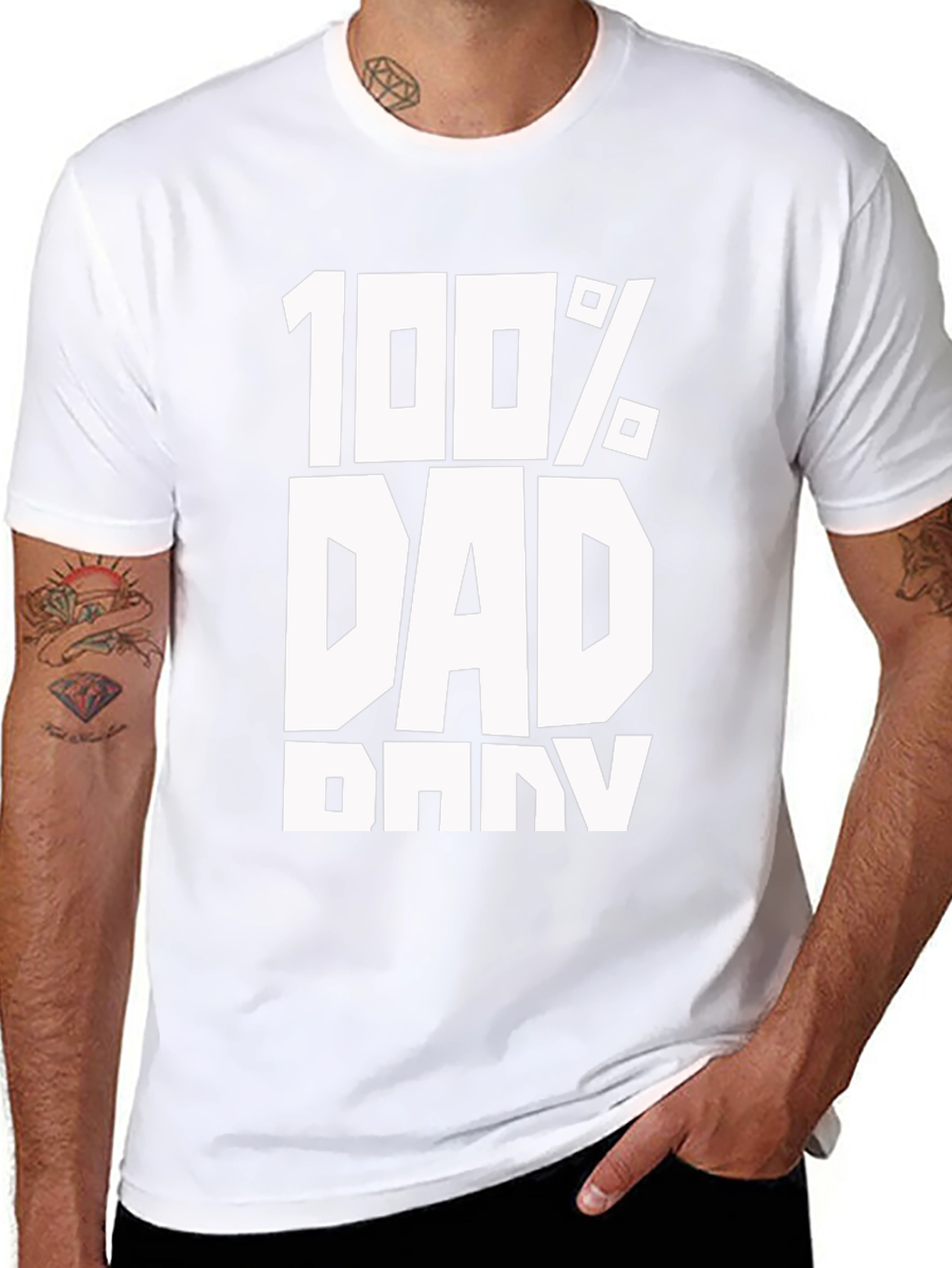 100% Dad Black T-Shirt - Fathers Day Gift