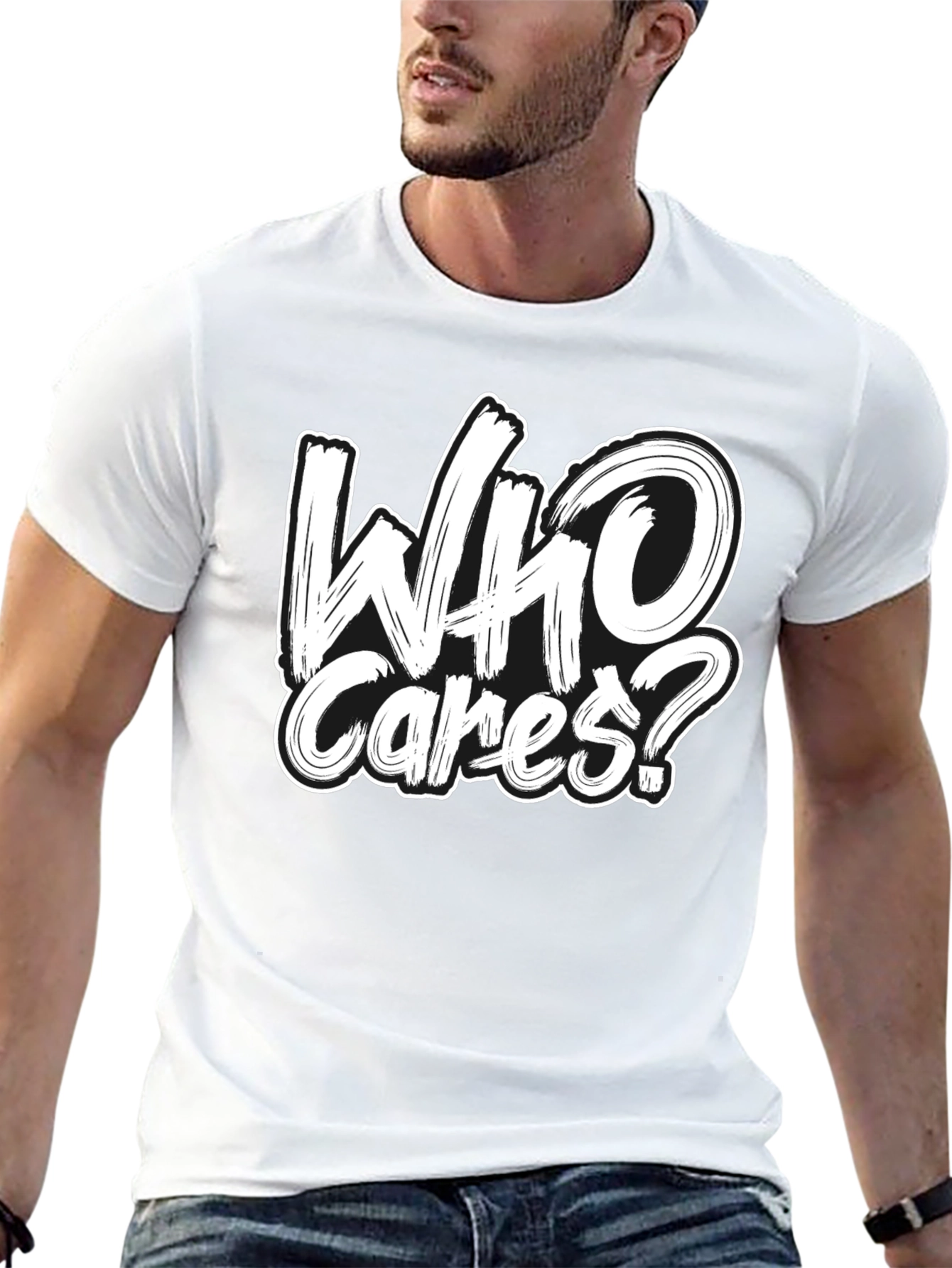 Who Cares? Graphic Black T-Shirt