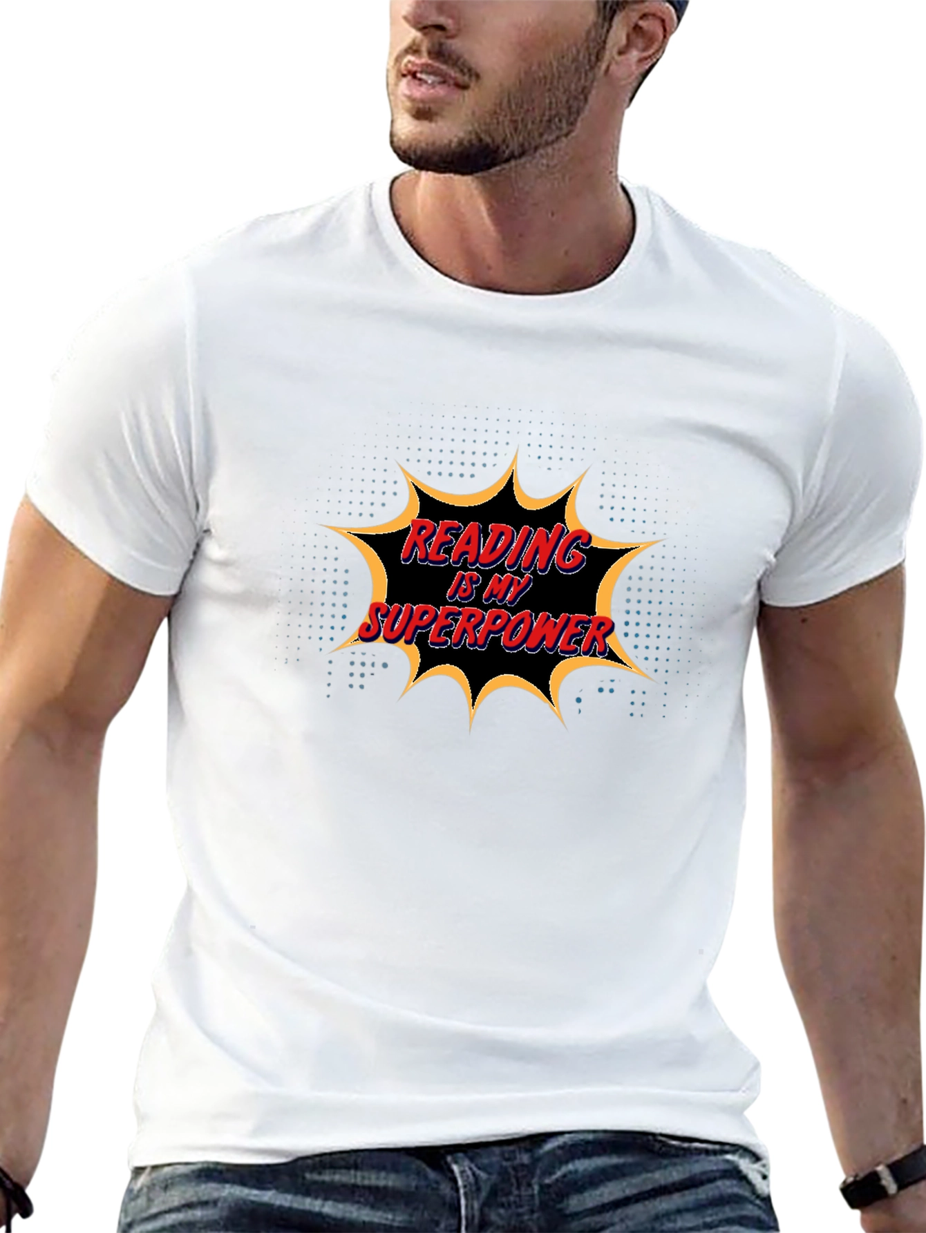 Reading is My Superpower Black Graphic Tee