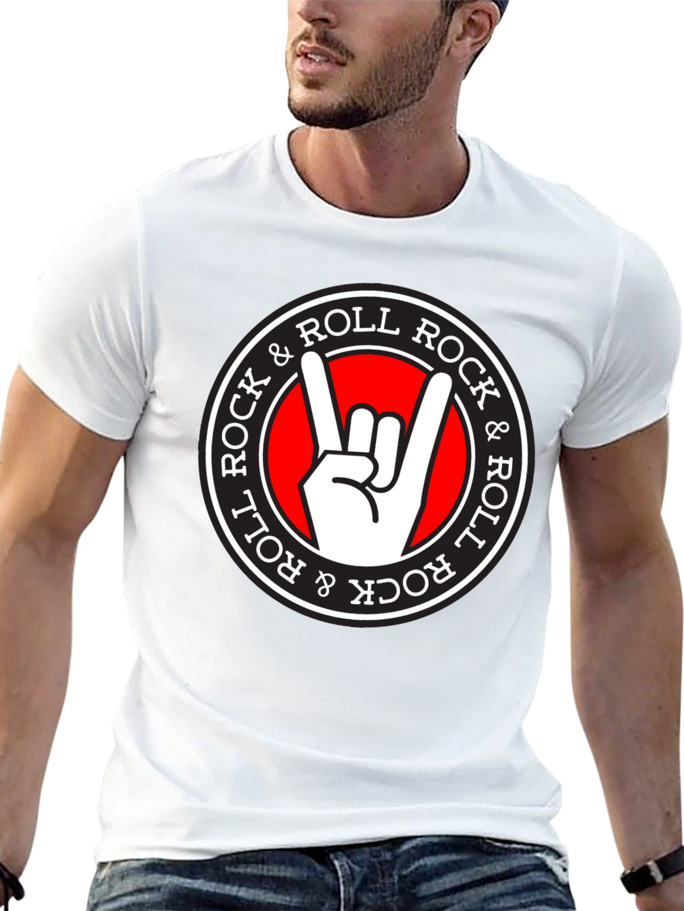 Rock & Roll Hand Sign Black T-Shirt