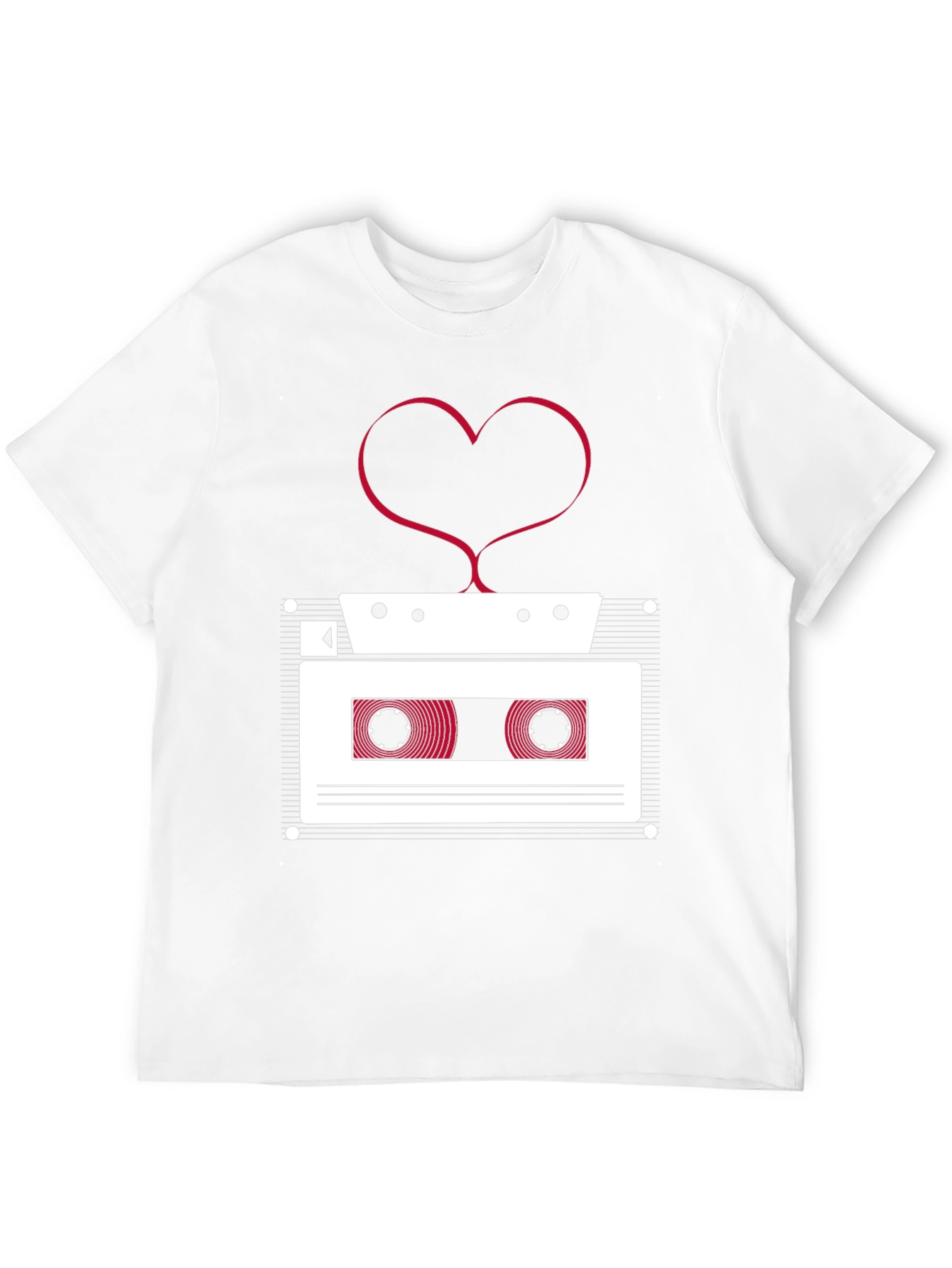 Retro Cassette Tape Heart T-Shirt - Music Lover Tee