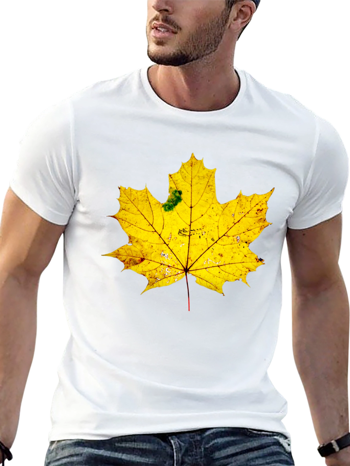 Maple Leaf Graphic Tee - Black Cotton