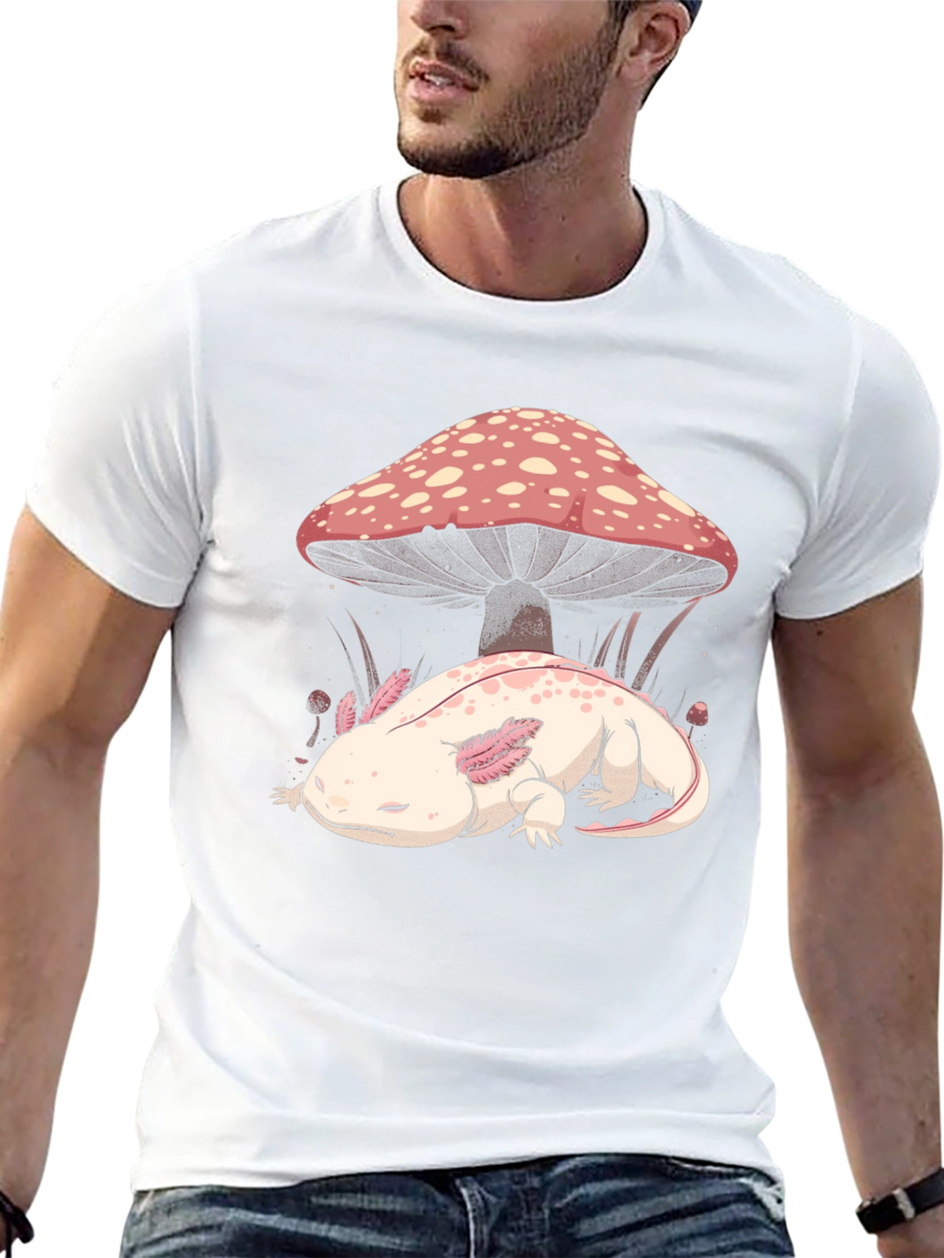 Axolotl Mushroom Graphic Tee