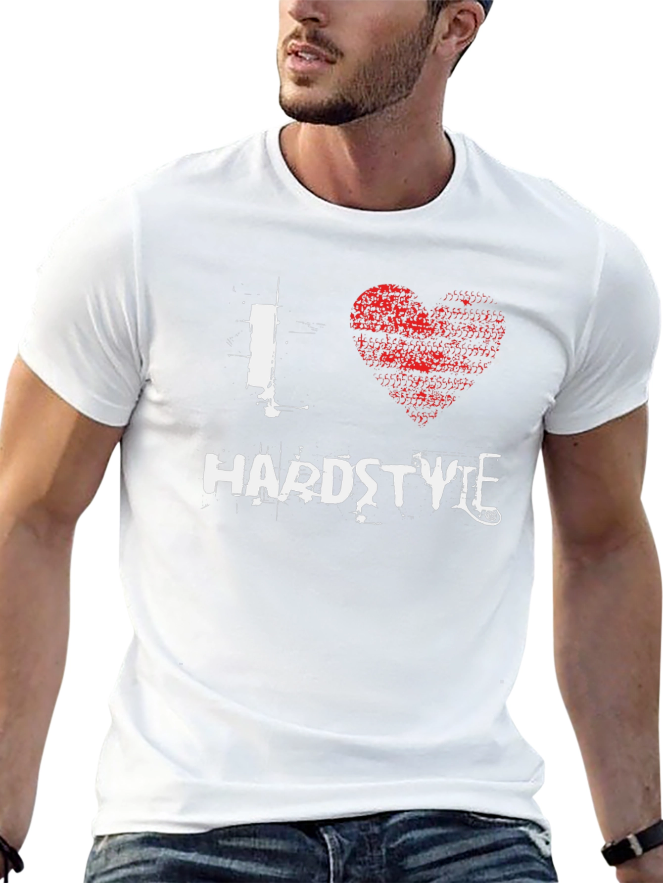 I Love Hardstyle Graphic Print Black T-Shirt