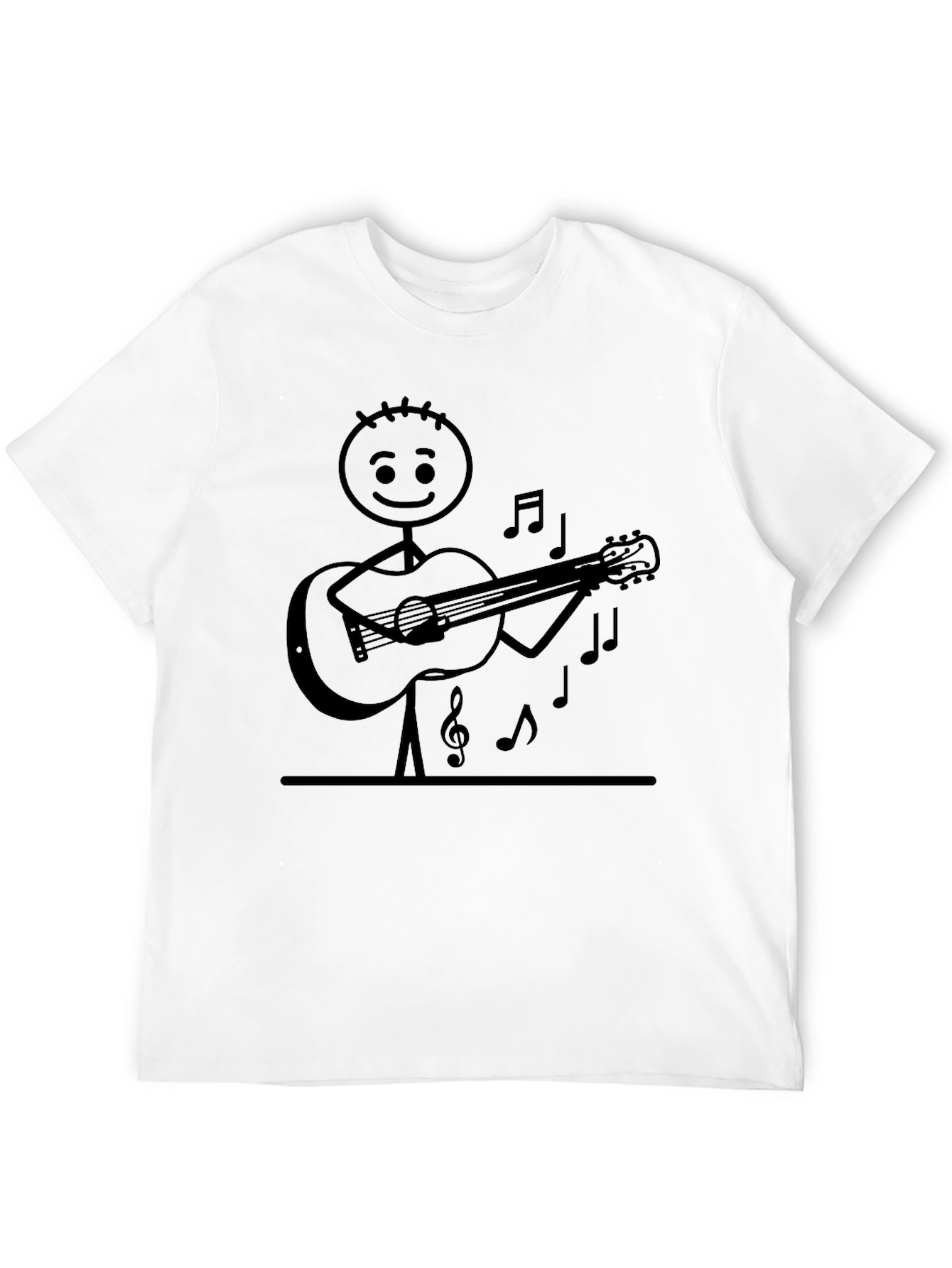 Stick Figure Guitarist Black T-Shirt