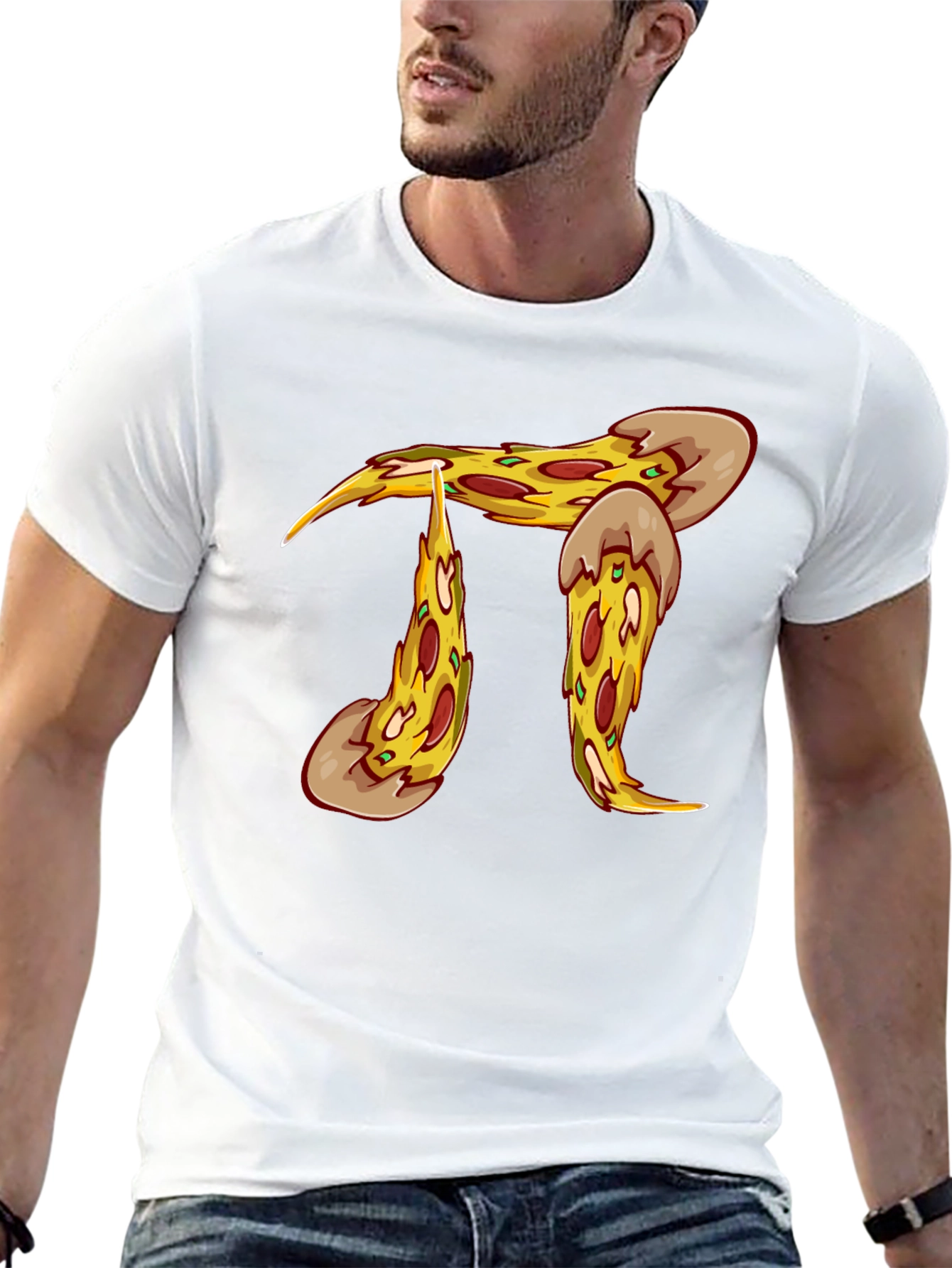 Pizza Pi Graphic T-Shirt - Black Cotton Blend