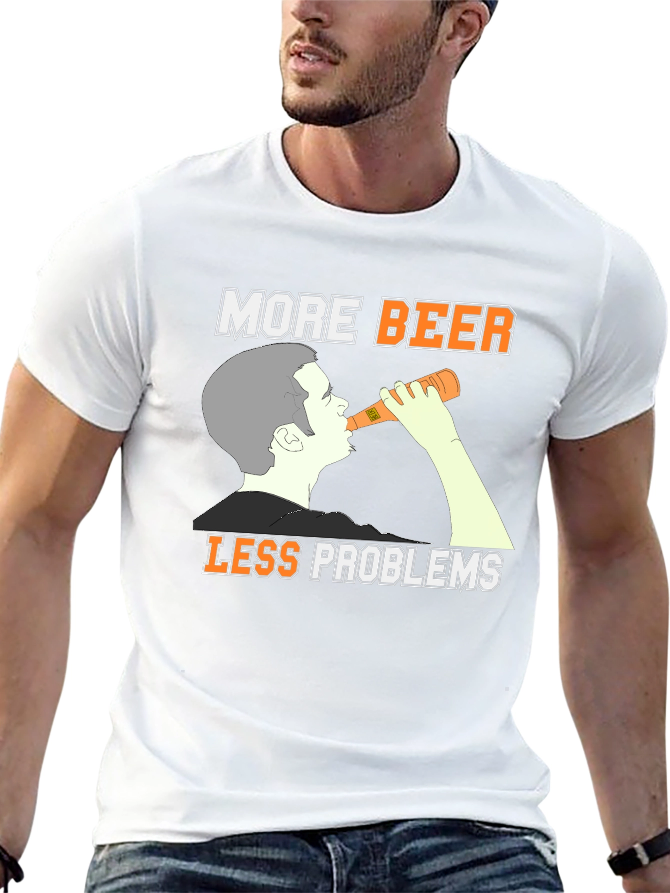 More Beer Less Problems Graphic Tee