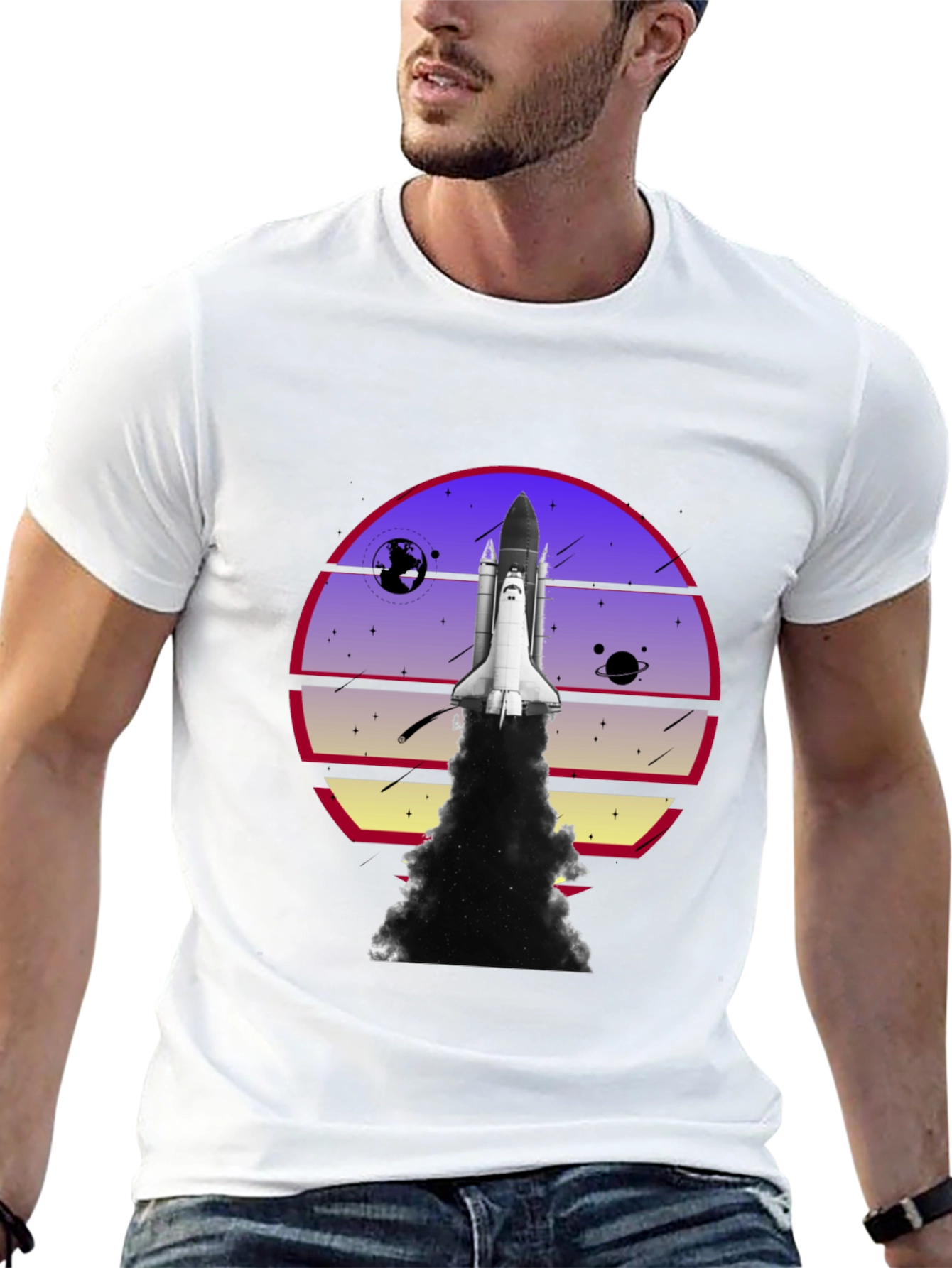 Space Shuttle Launch Graphic T-Shirt
