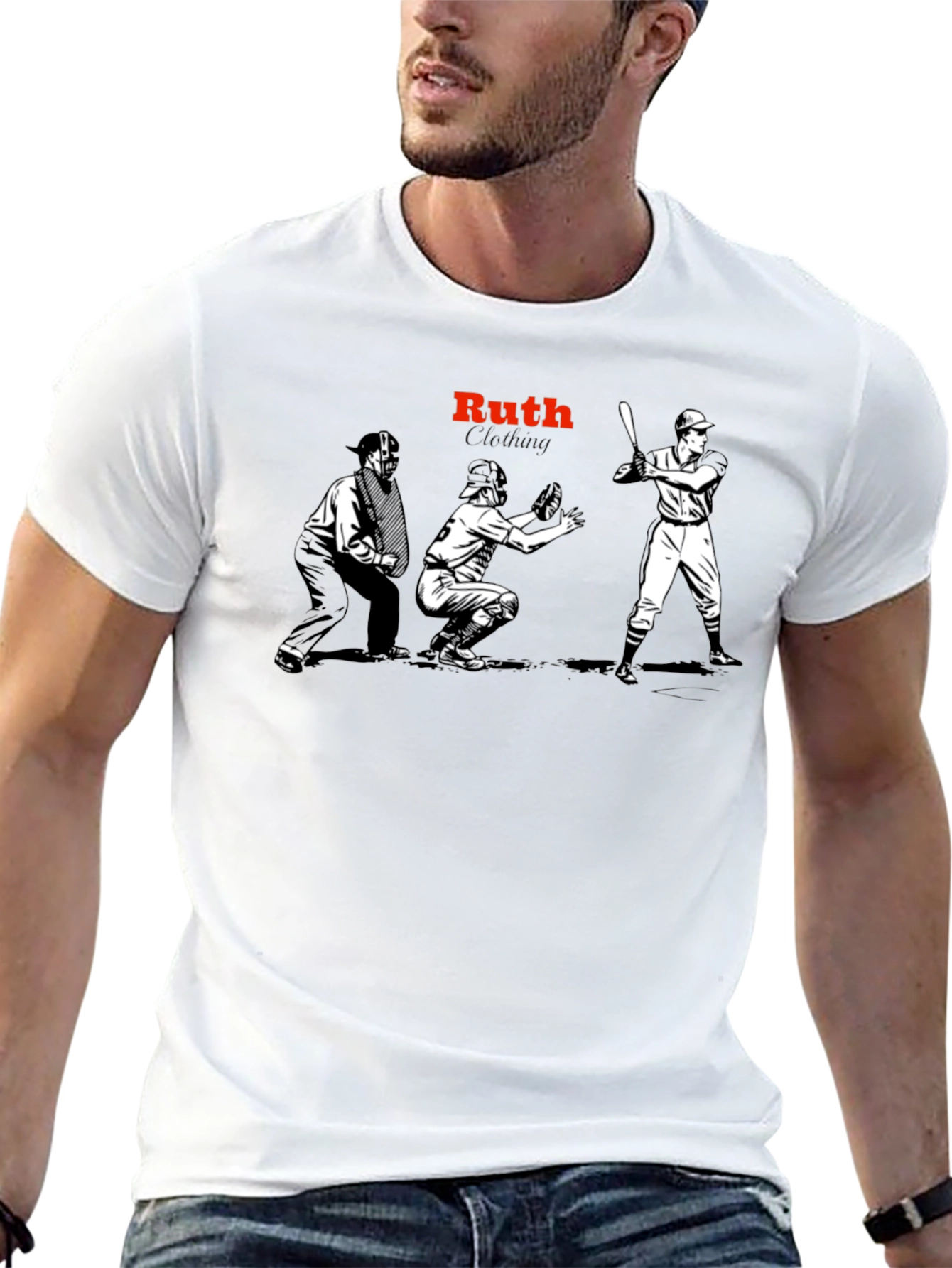 Ruth Clothing Baseball Graphic Tee - Black