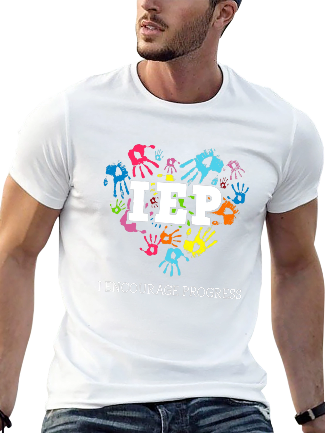 IEP I Encourage Progress Heart Handprint T-Shirt