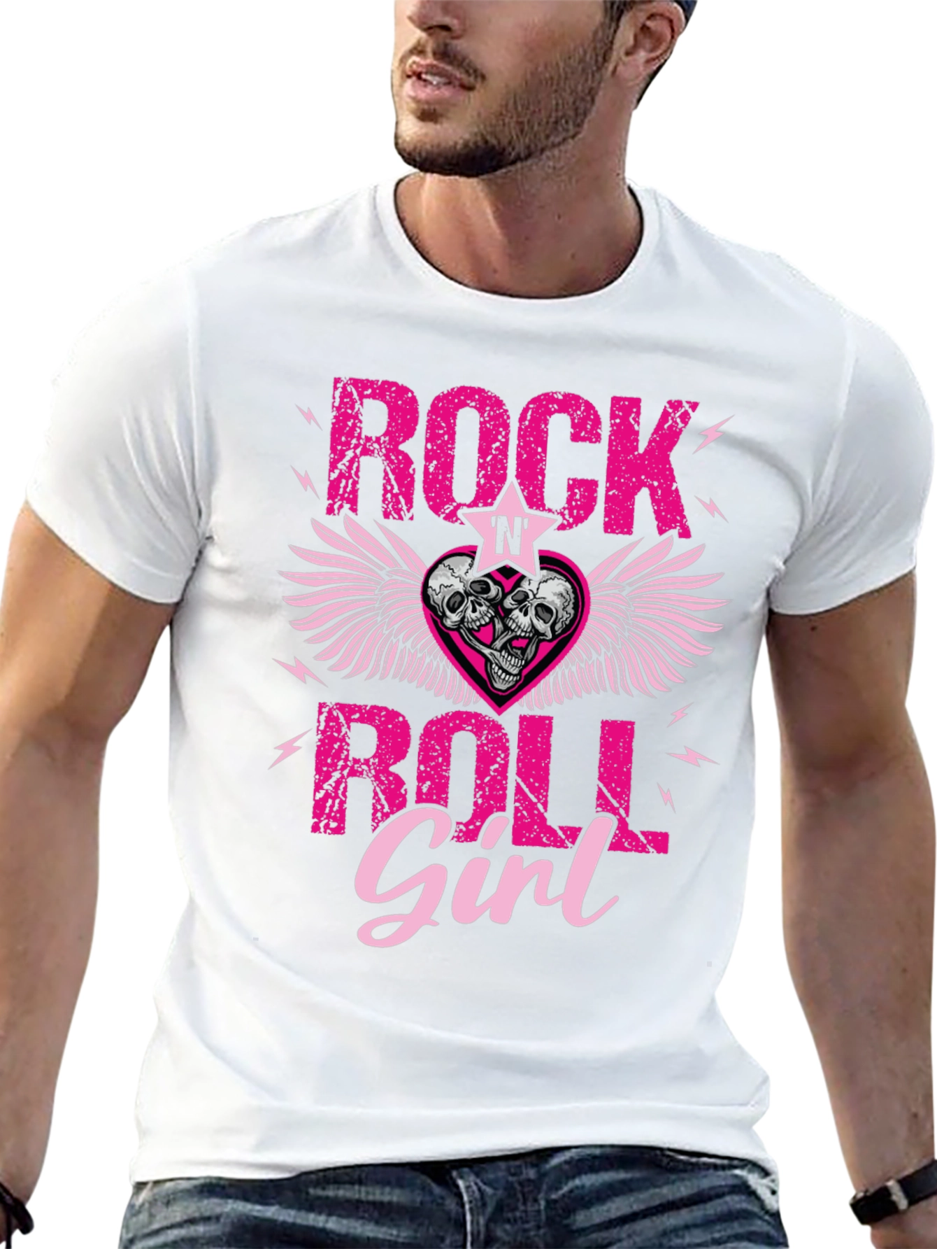 Rock N Roll Girl T-Shirt: Skull Winged Heart