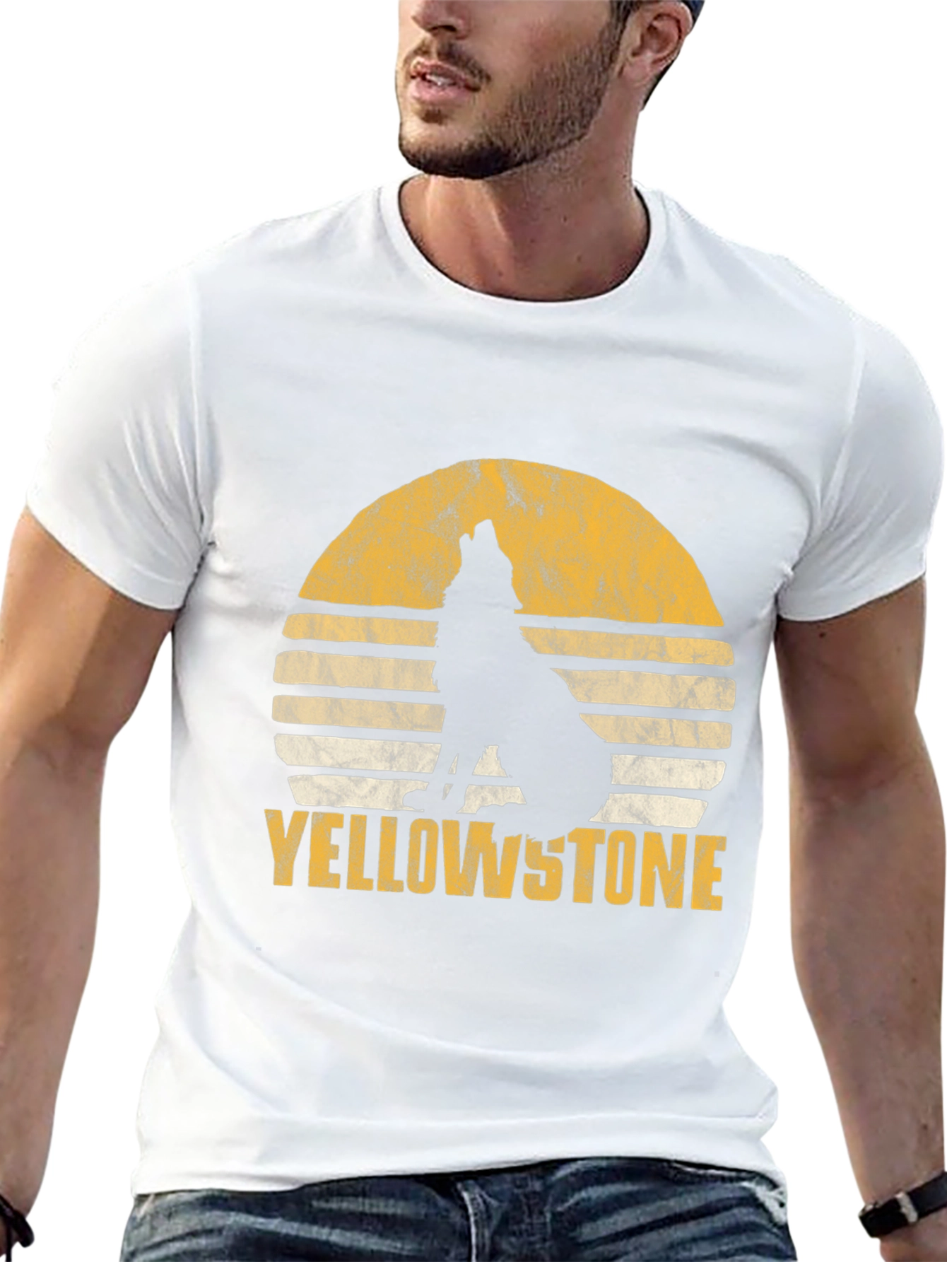 Yellowstone Wolf Sunset Graphic Tee
