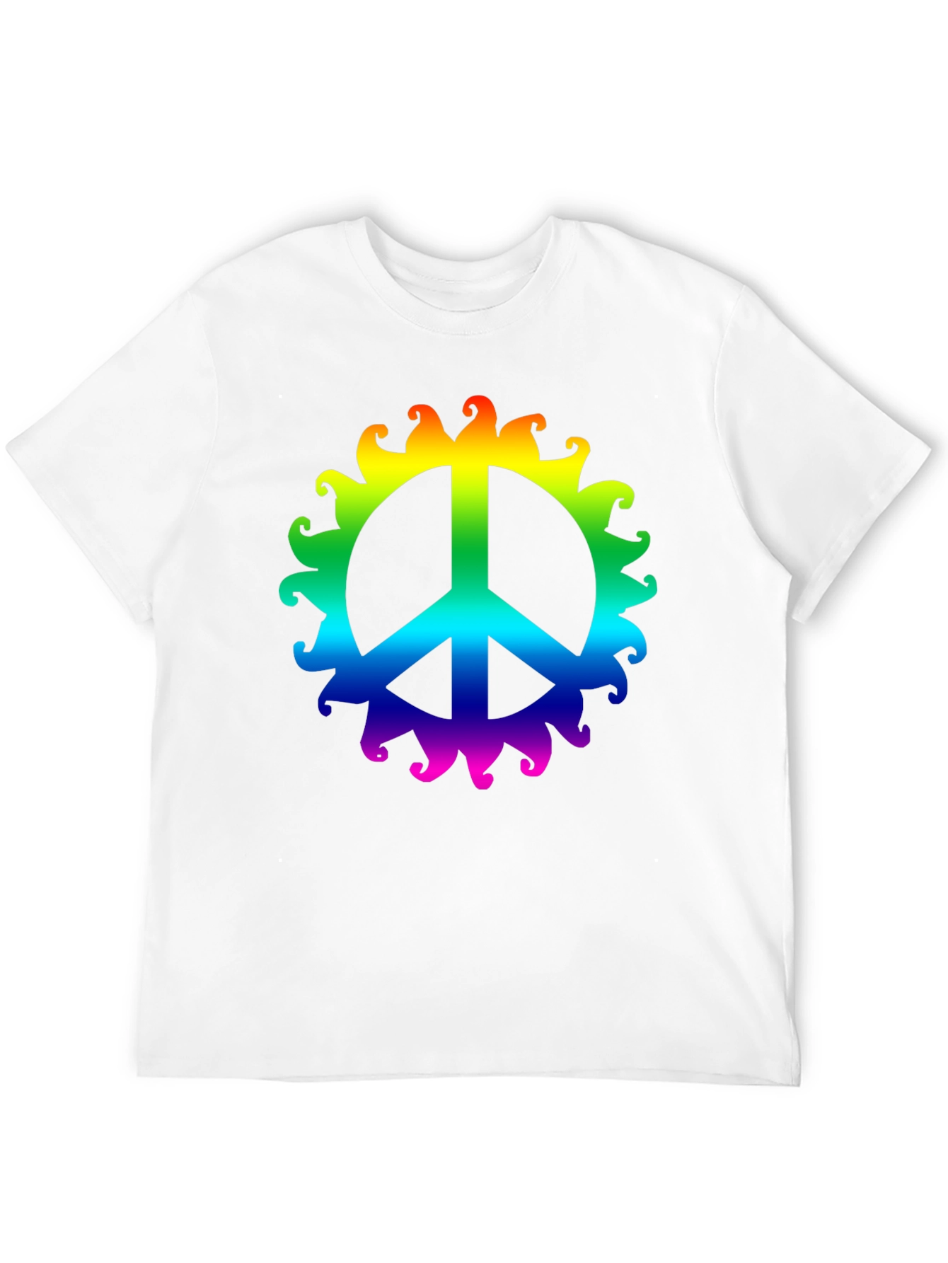 Rainbow Peace Sign T-Shirt - Black Cotton Tee