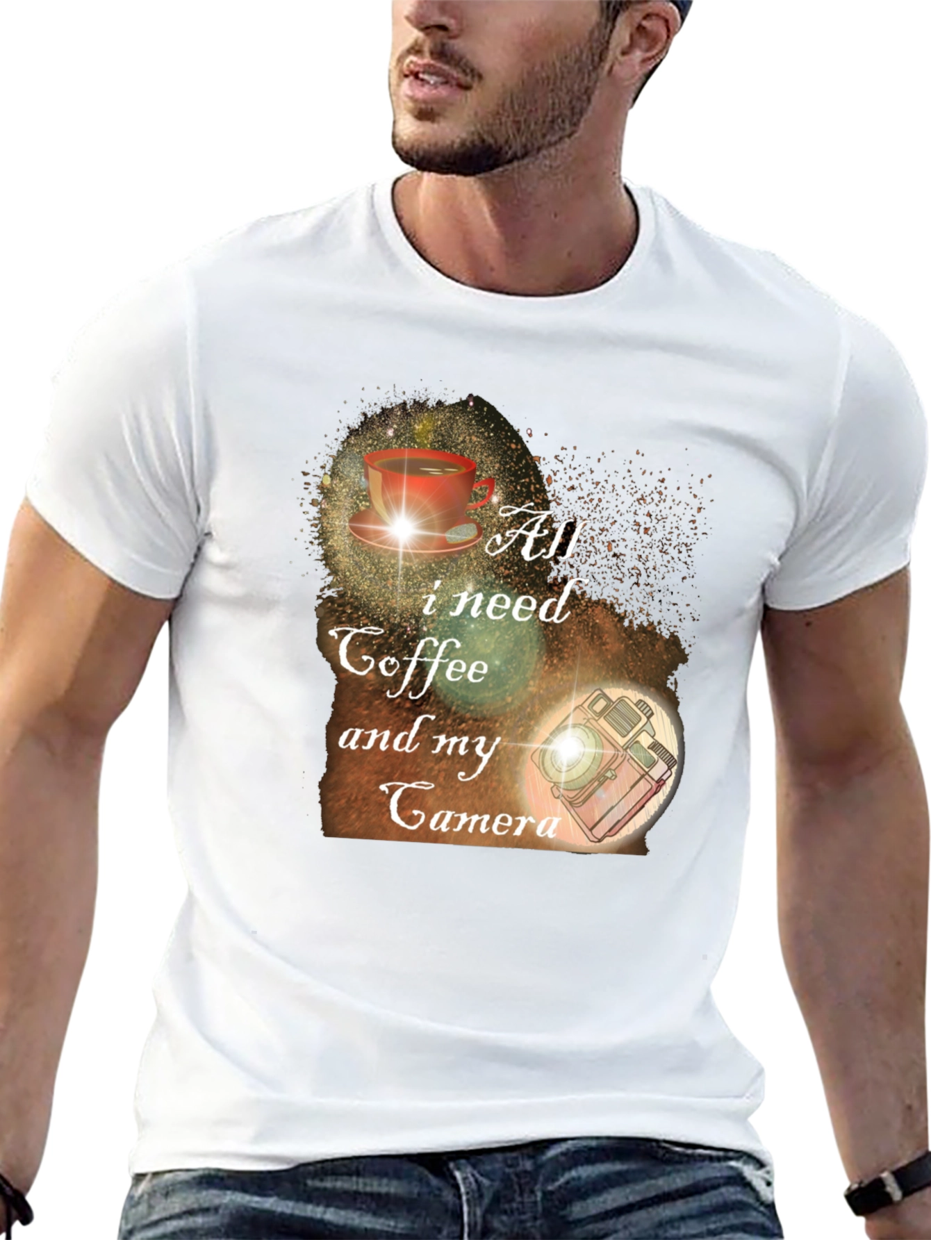 Coffee & Camera Graphic Tee - Black