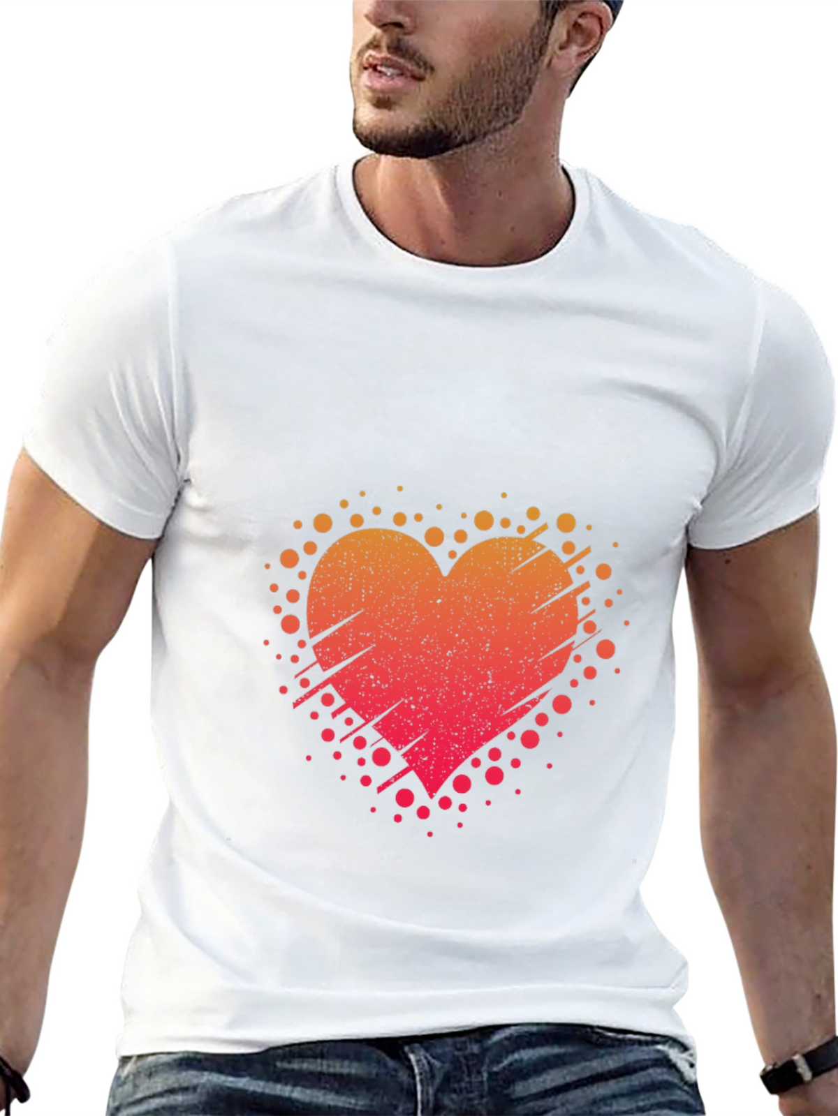 Heart Burst Black Tee - Artistic Graphic