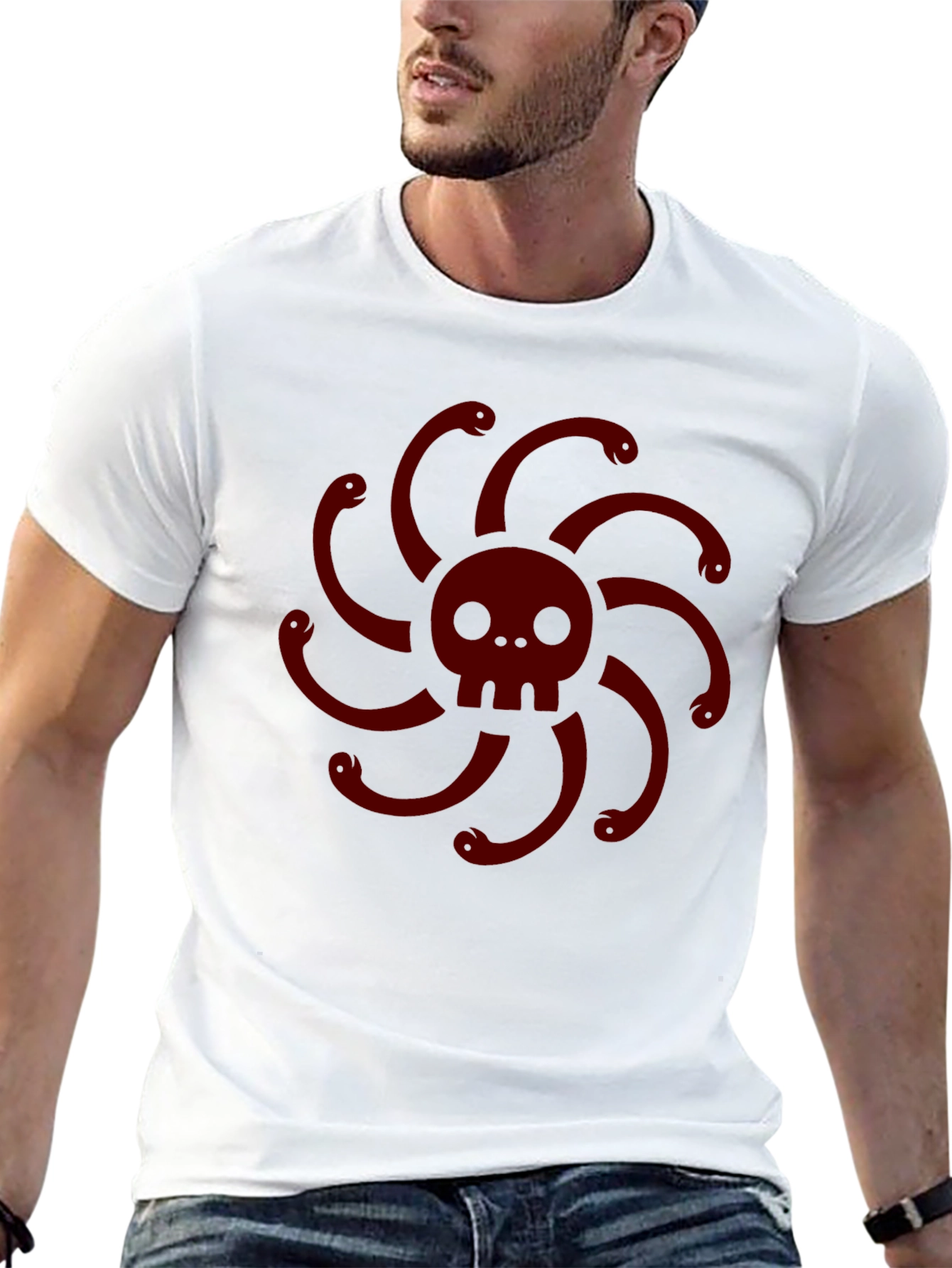 Skull & Snake Medusa Graphic T-Shirt - Dark Style