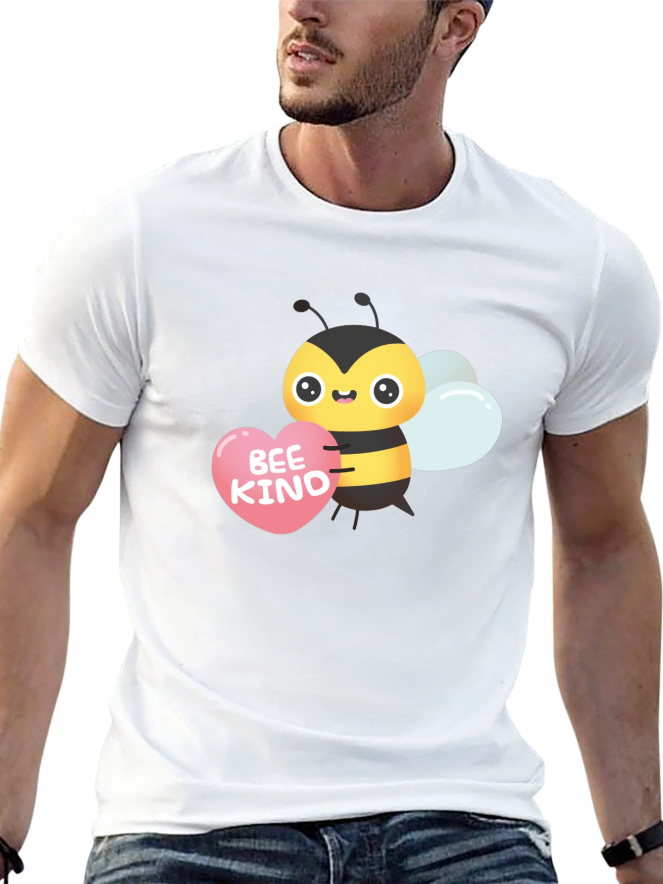 Bee Kind T-Shirt - Cute Bee with Heart Design