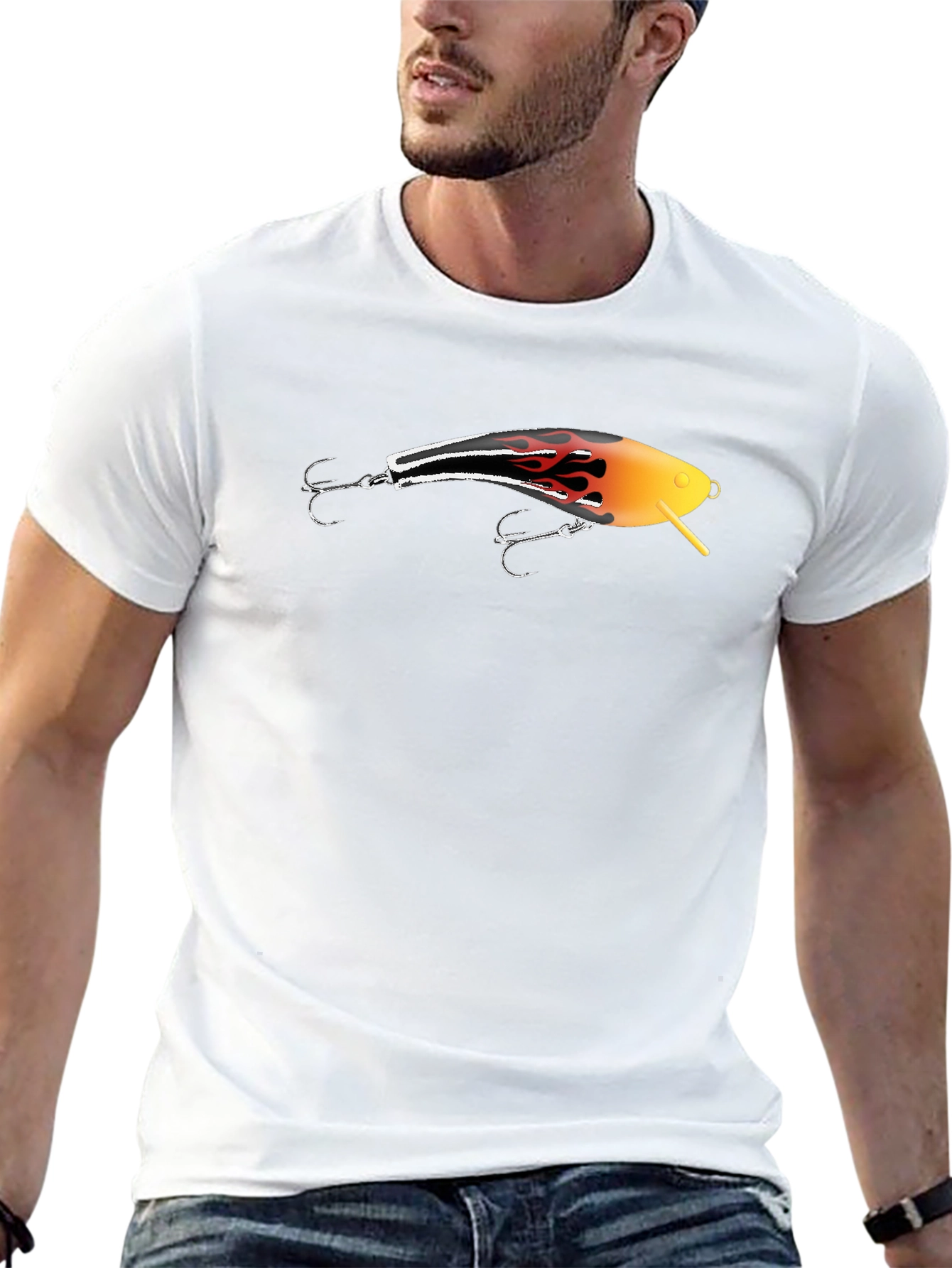 Fishing Lure Graphic T-Shirt - Black
